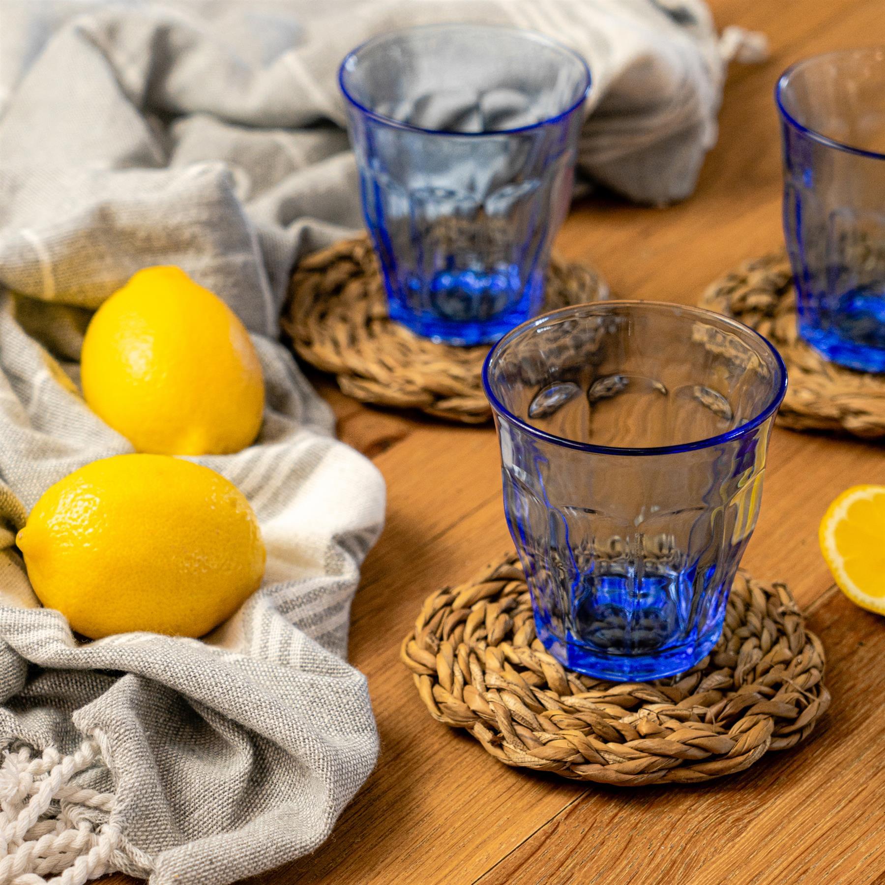 200ml Blue Picardie Tumbler Glass