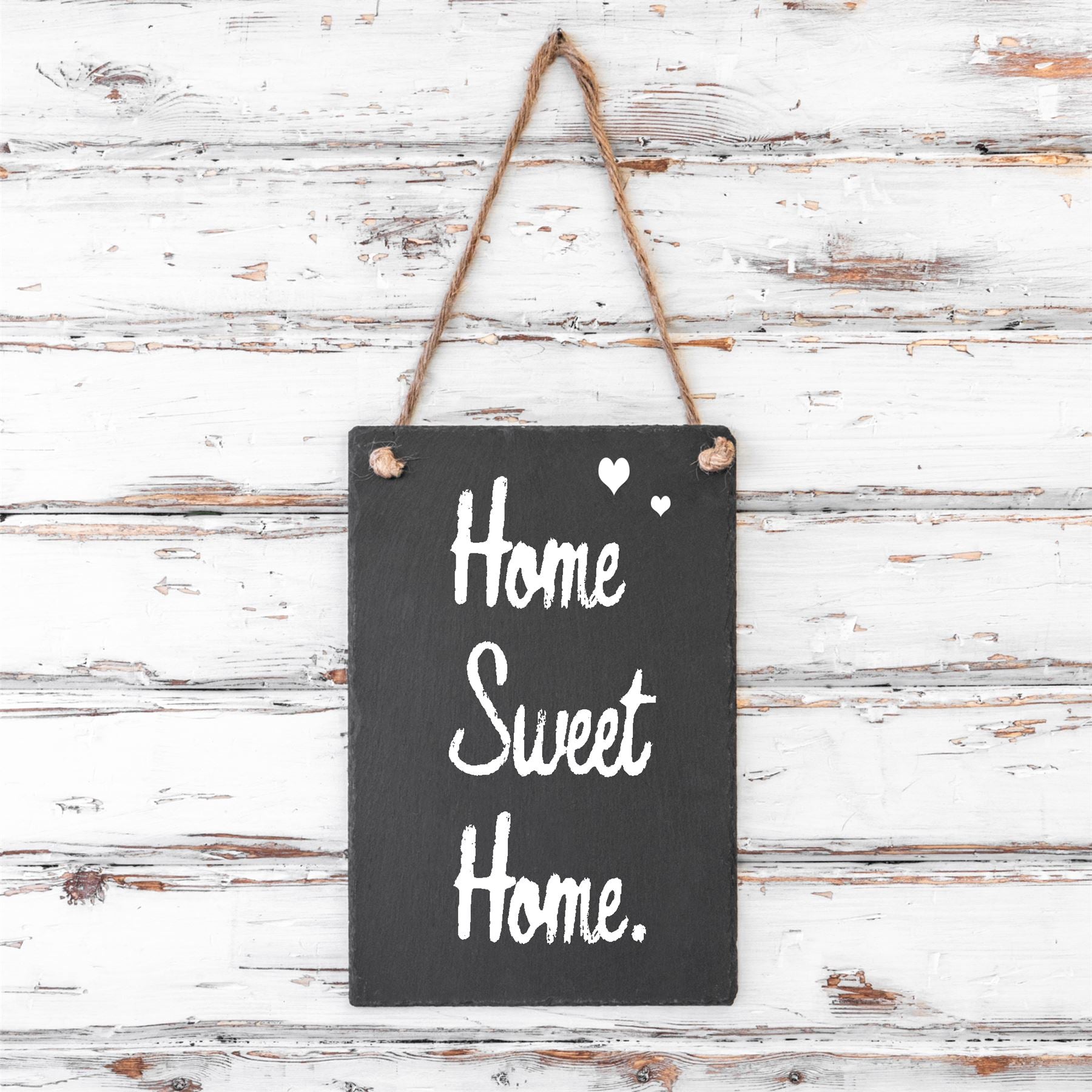 Slate Hanging Notice Chalk Board - 20 x 30cm - Grey