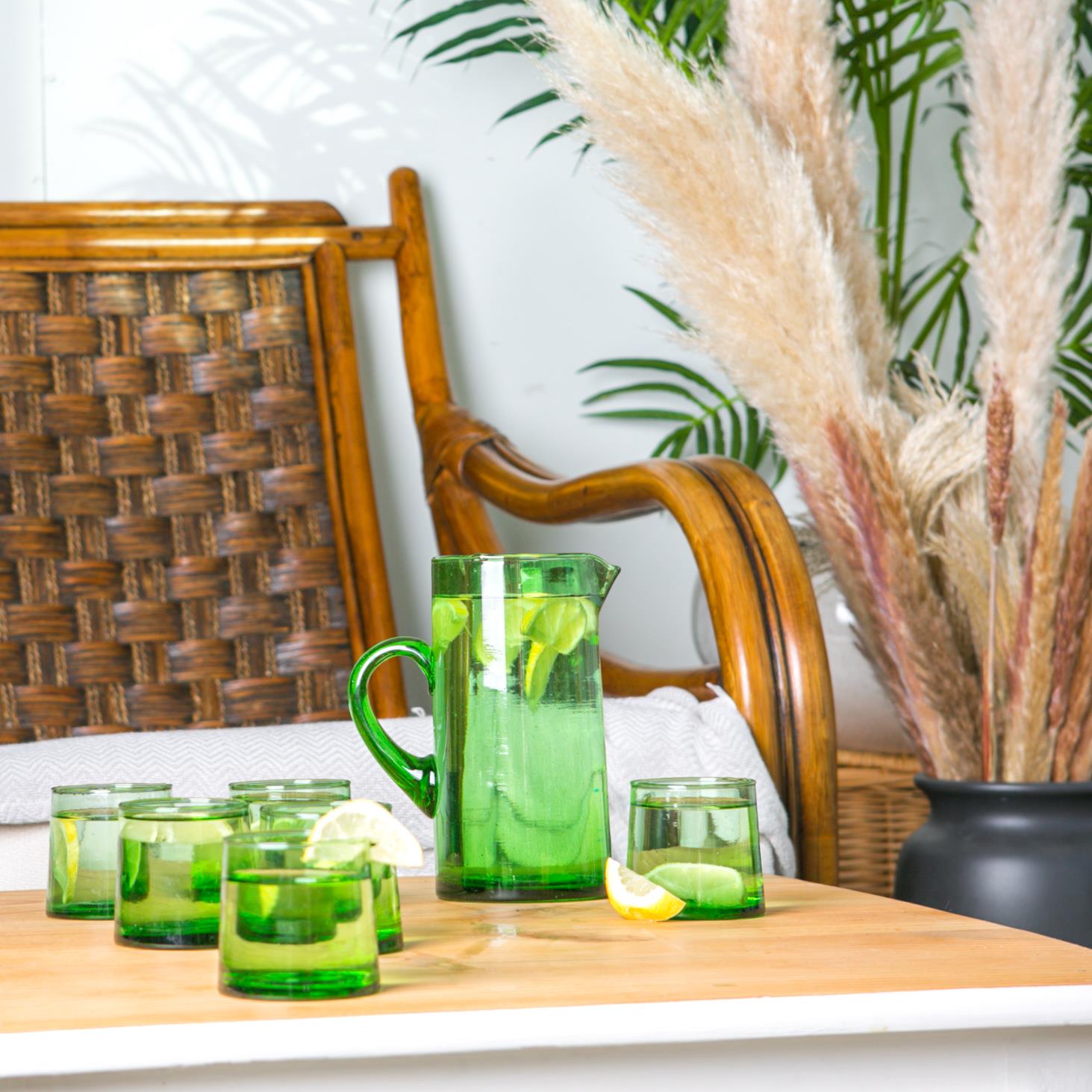 Jebel Recycled Glass Jug - 1L - Green