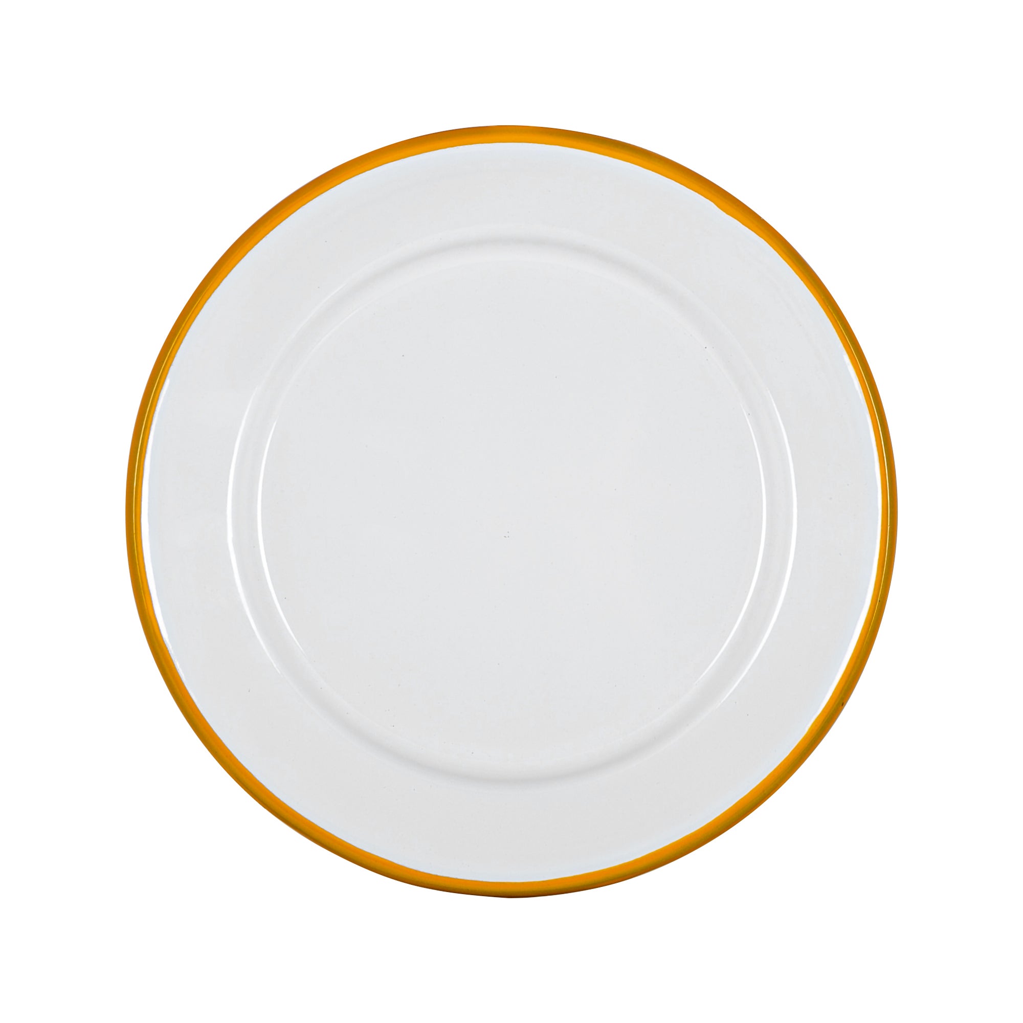 Argon Tableware White Enamel Side Plate - 20cm - Yellow