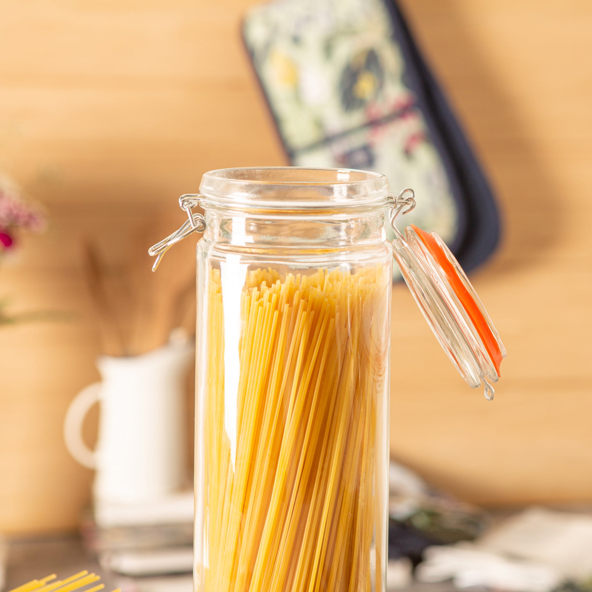 Glass Spaghetti Jar - 2 Litre - Orange Seal