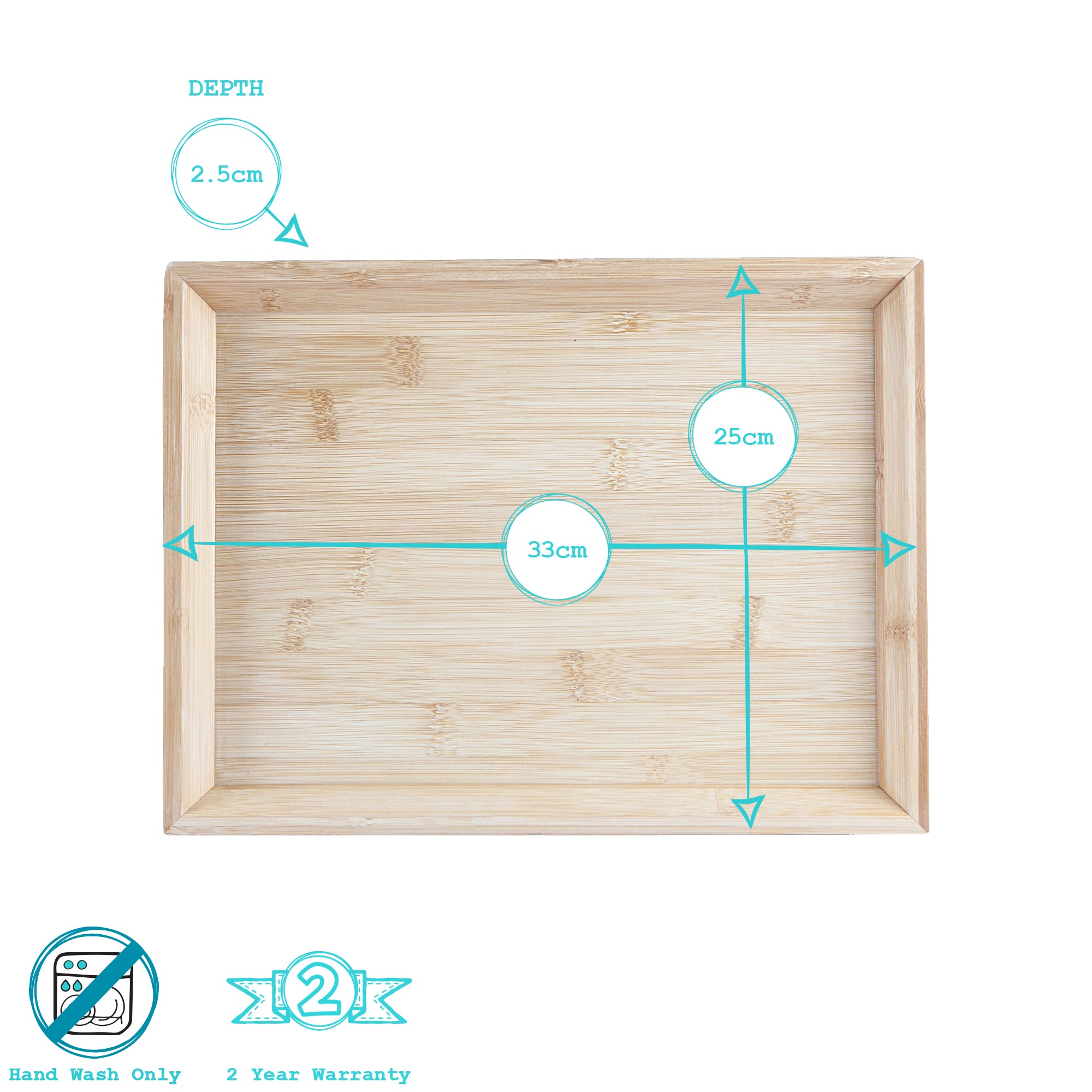 Bamboo Serving Tray - 33 x 25cm