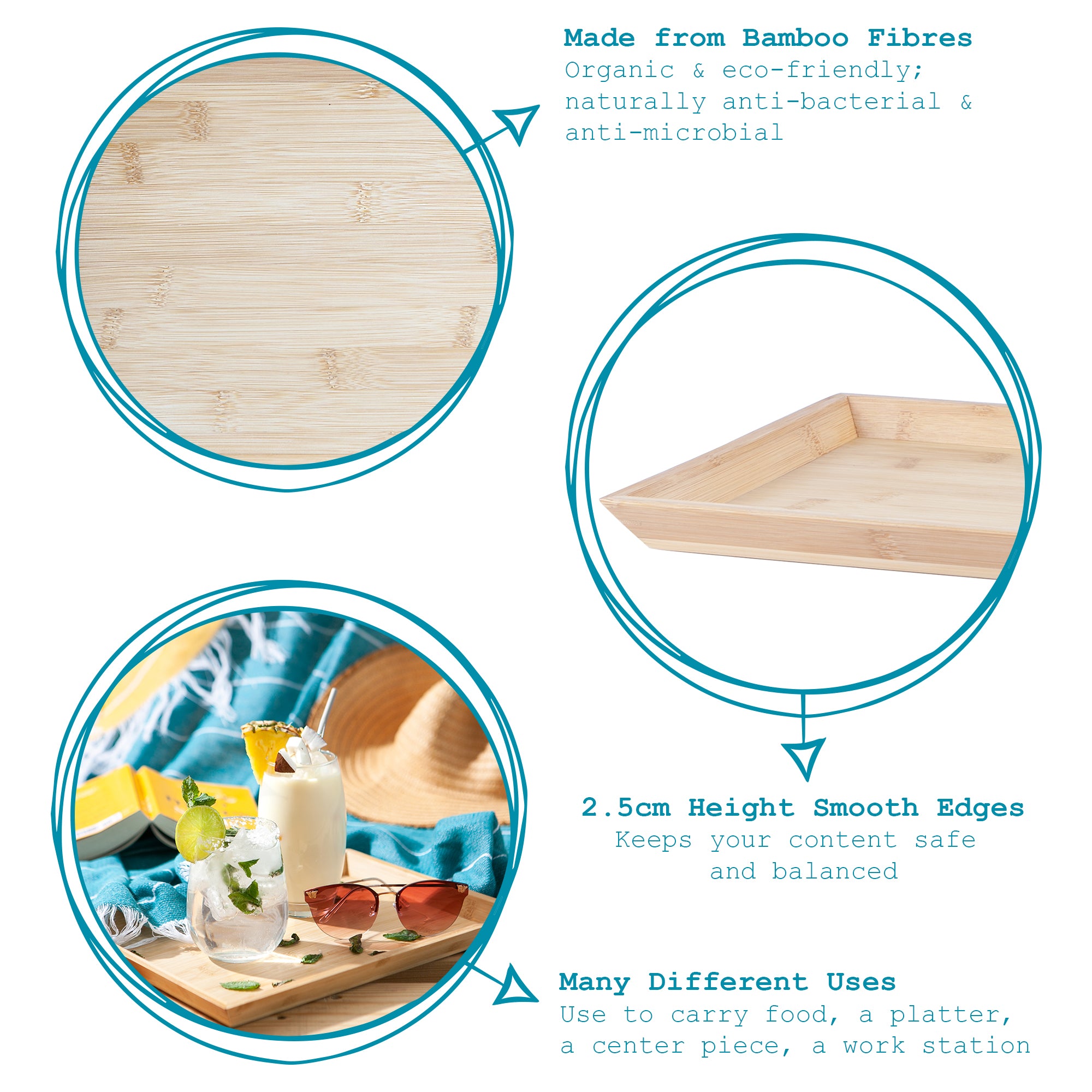 Bamboo Serving Tray - 33 x 25cm