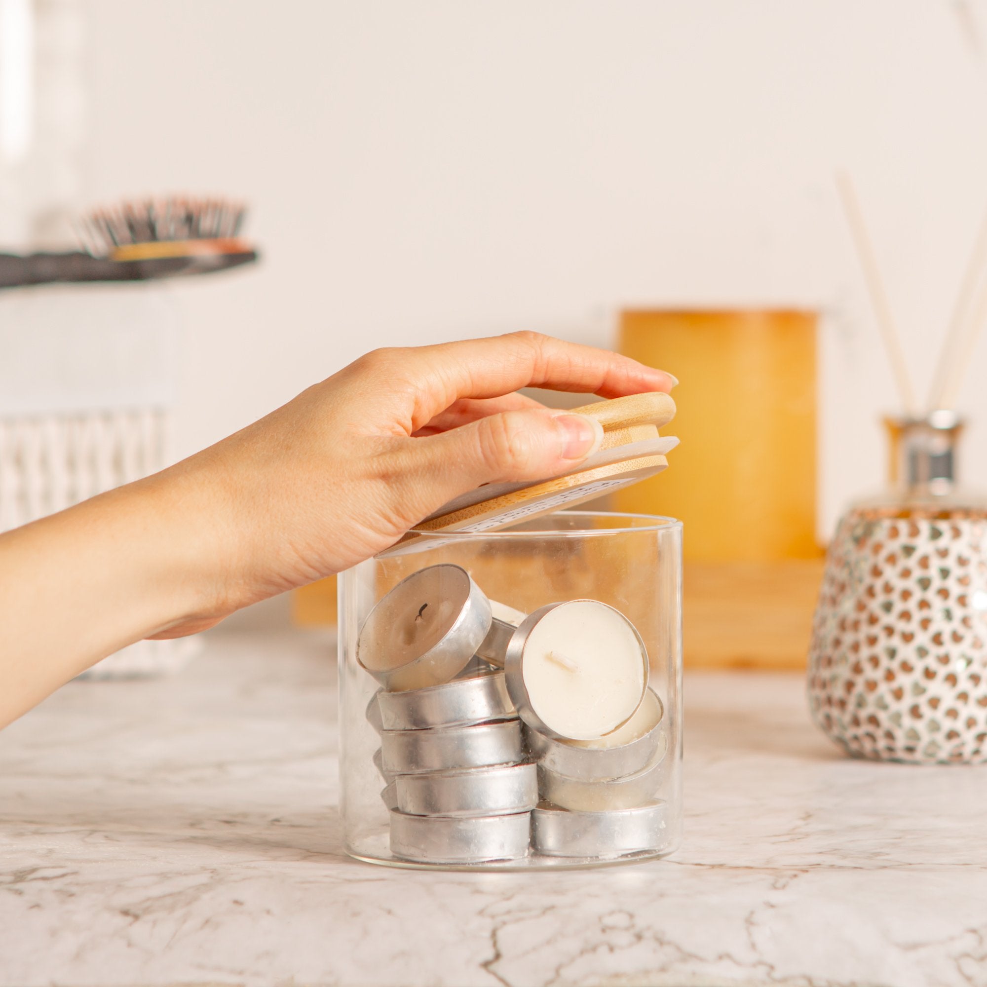 Plain Wood Scandi Storage Jar Lid - 10cm