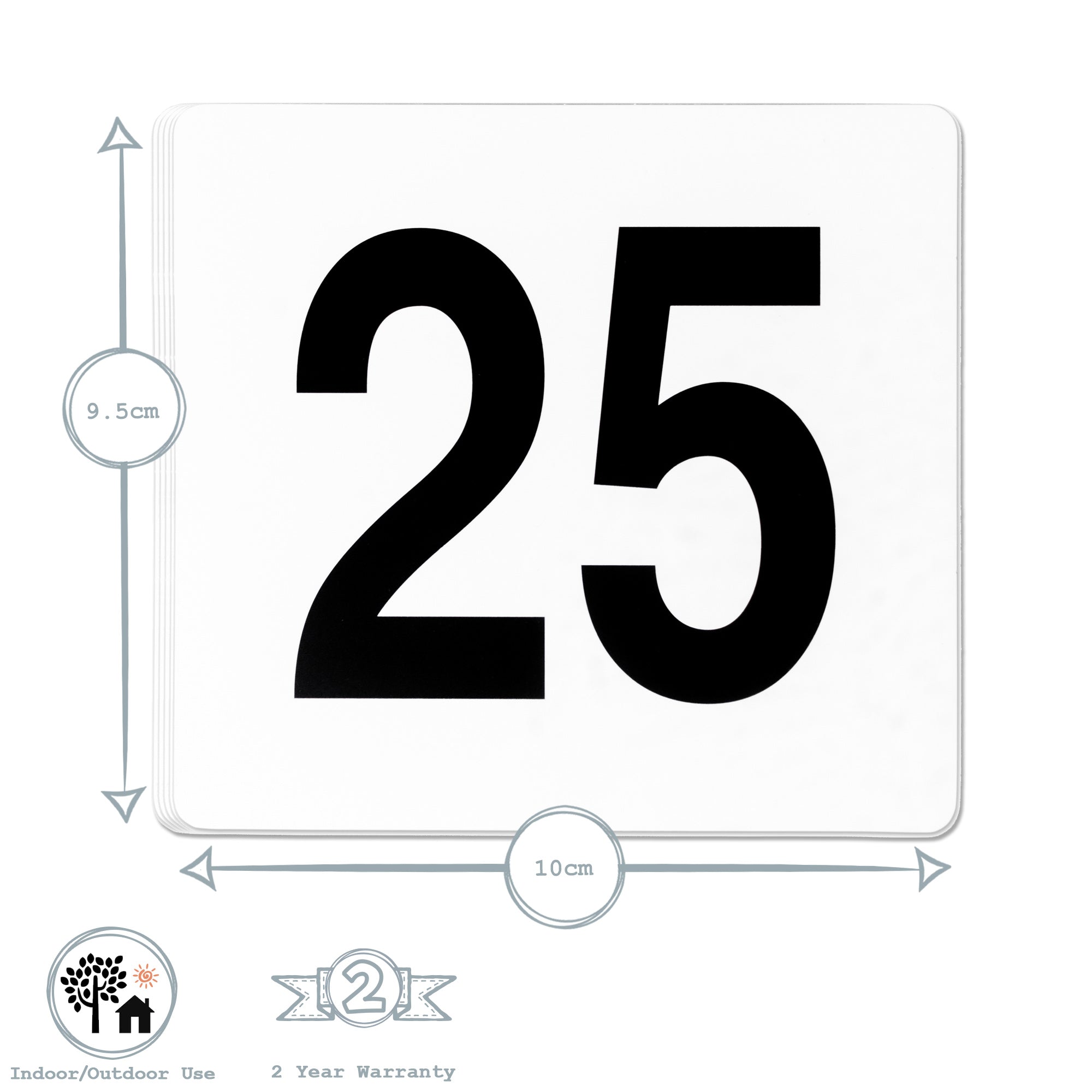 Table Number Plastic Card Set - 1-25