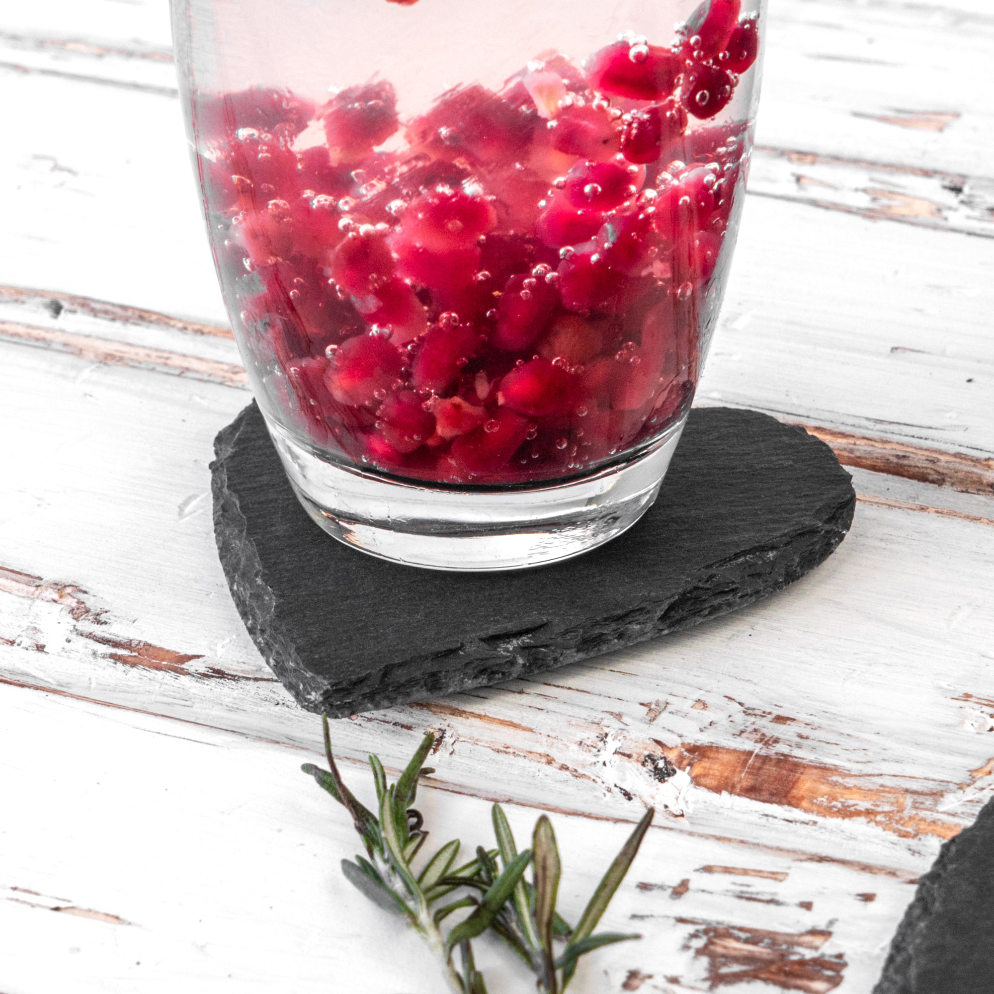 Heart Natural Slate Coaster - 10cm