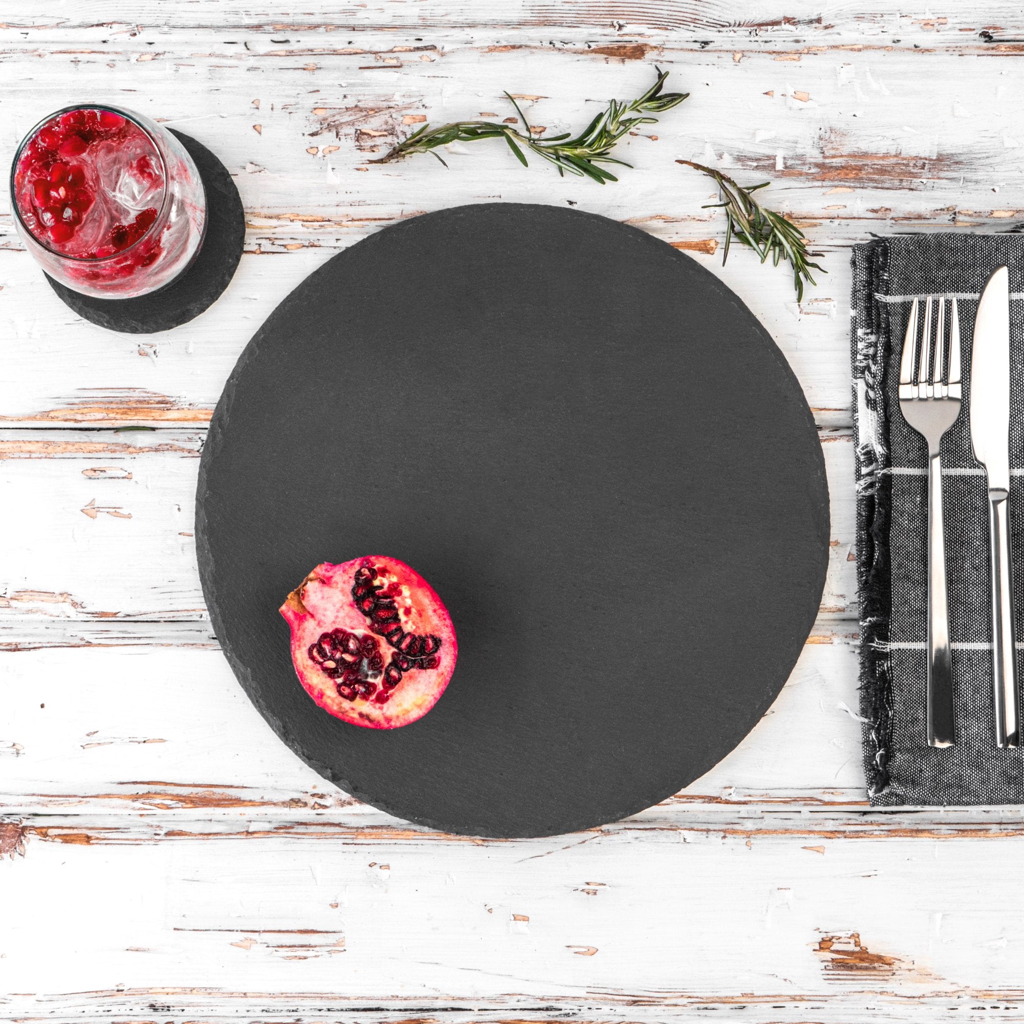 Round Natural Slate Placemat - 30cm