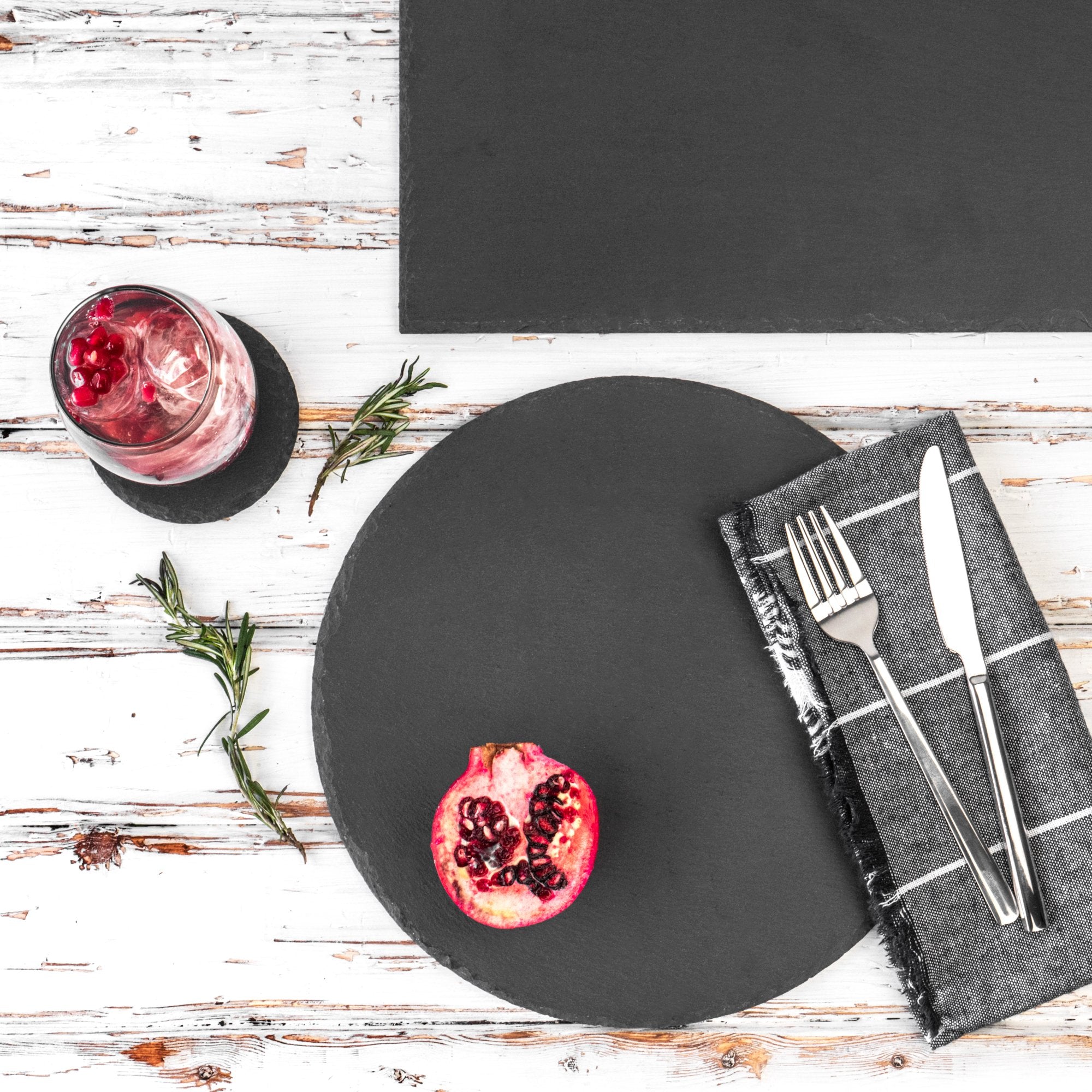 Round Natural Slate Coaster - 10cm