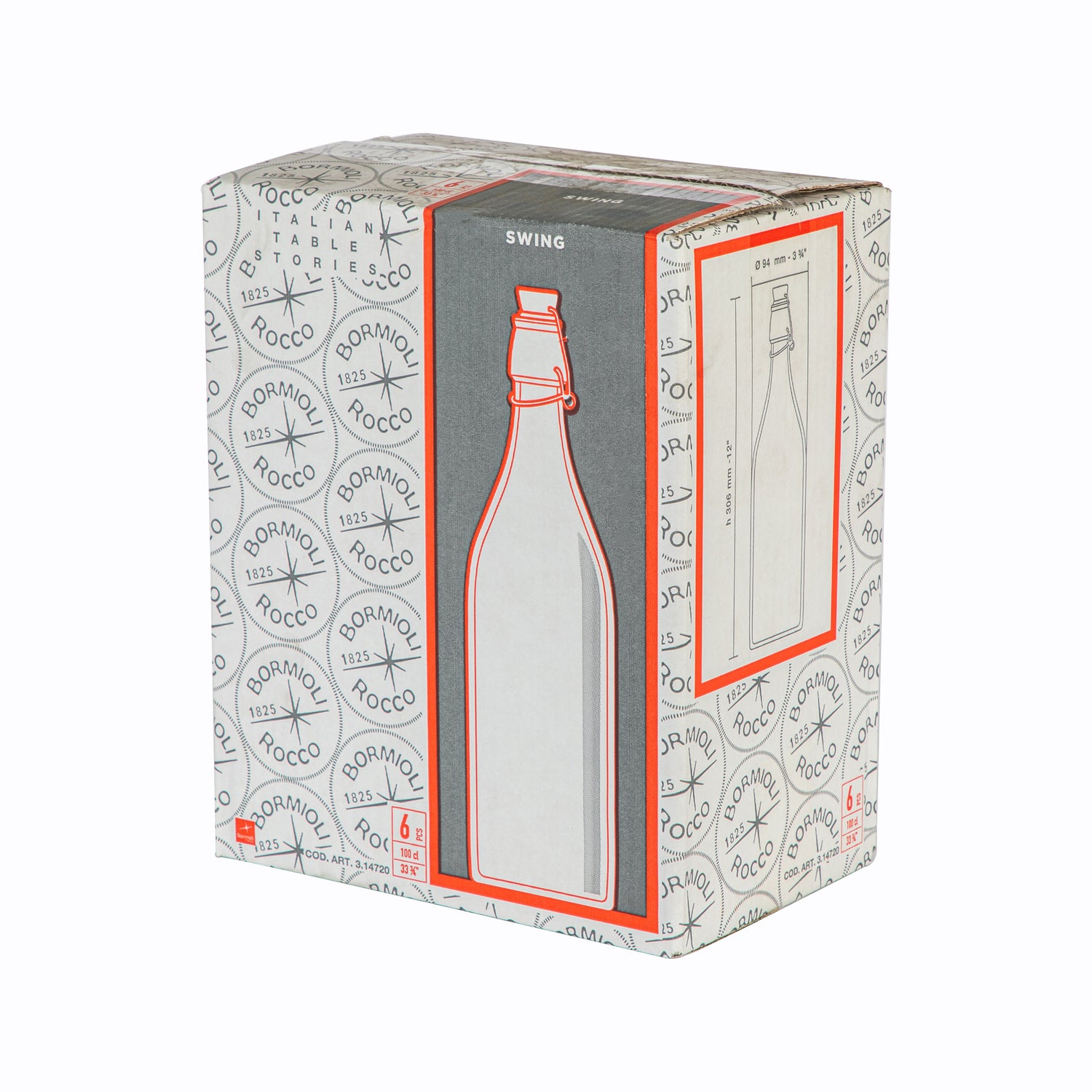 Lavagna Glass Swing Top Bottle with Chalkboard Label - 1L