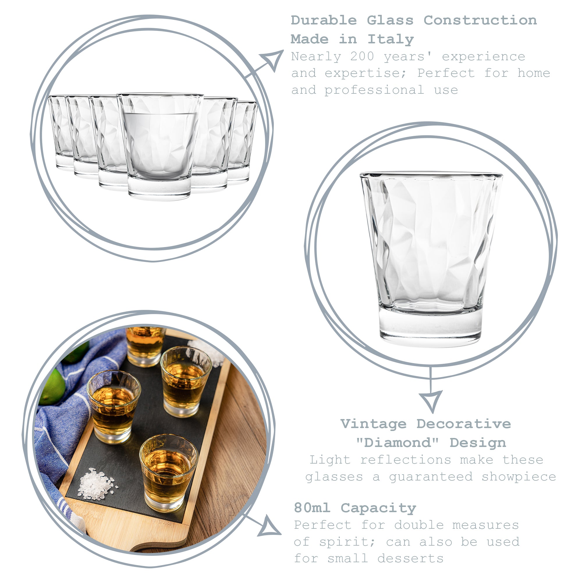Diamond Shot Glass - 80ml