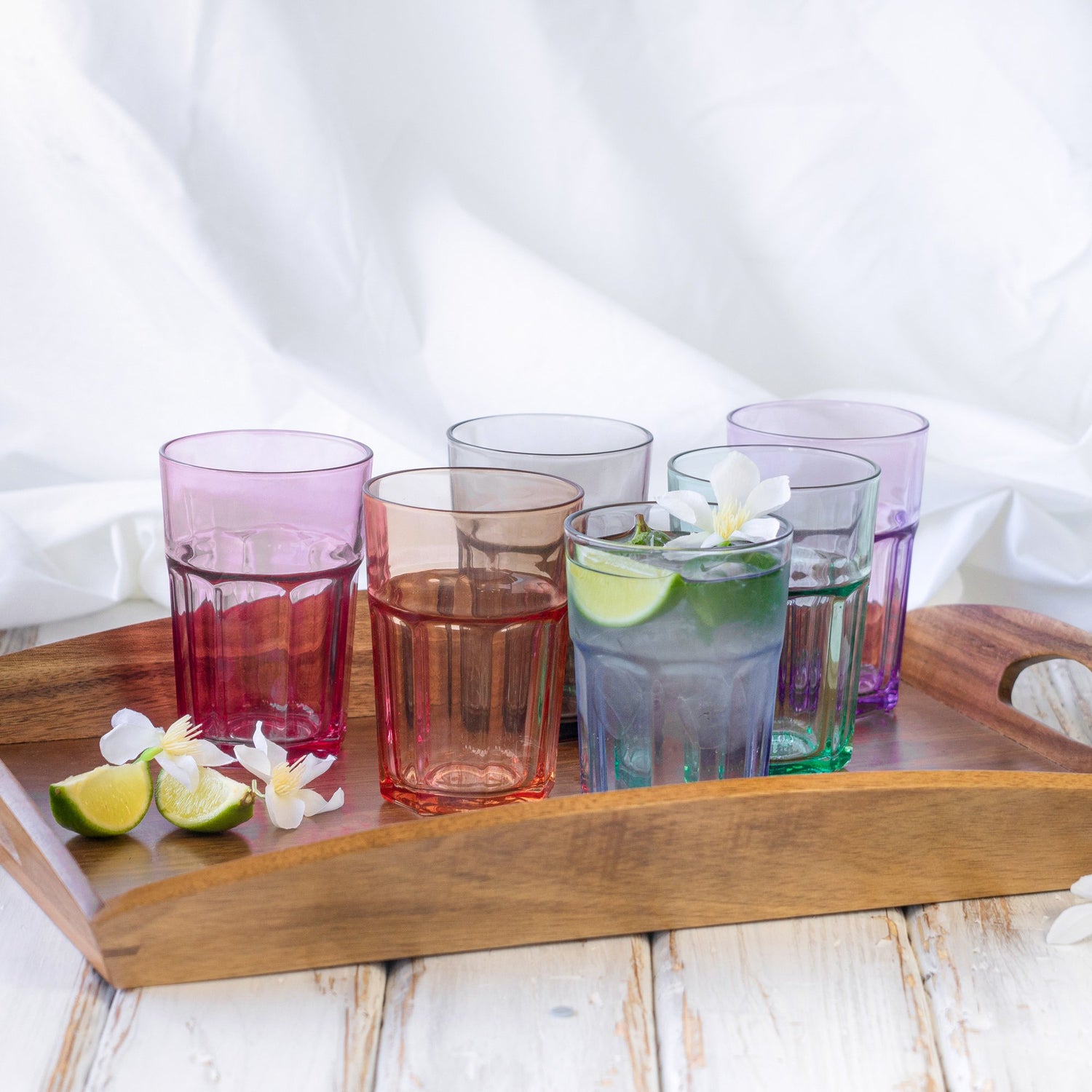 6 Piece Aras Pastel Highball Glasses Set - 365ml