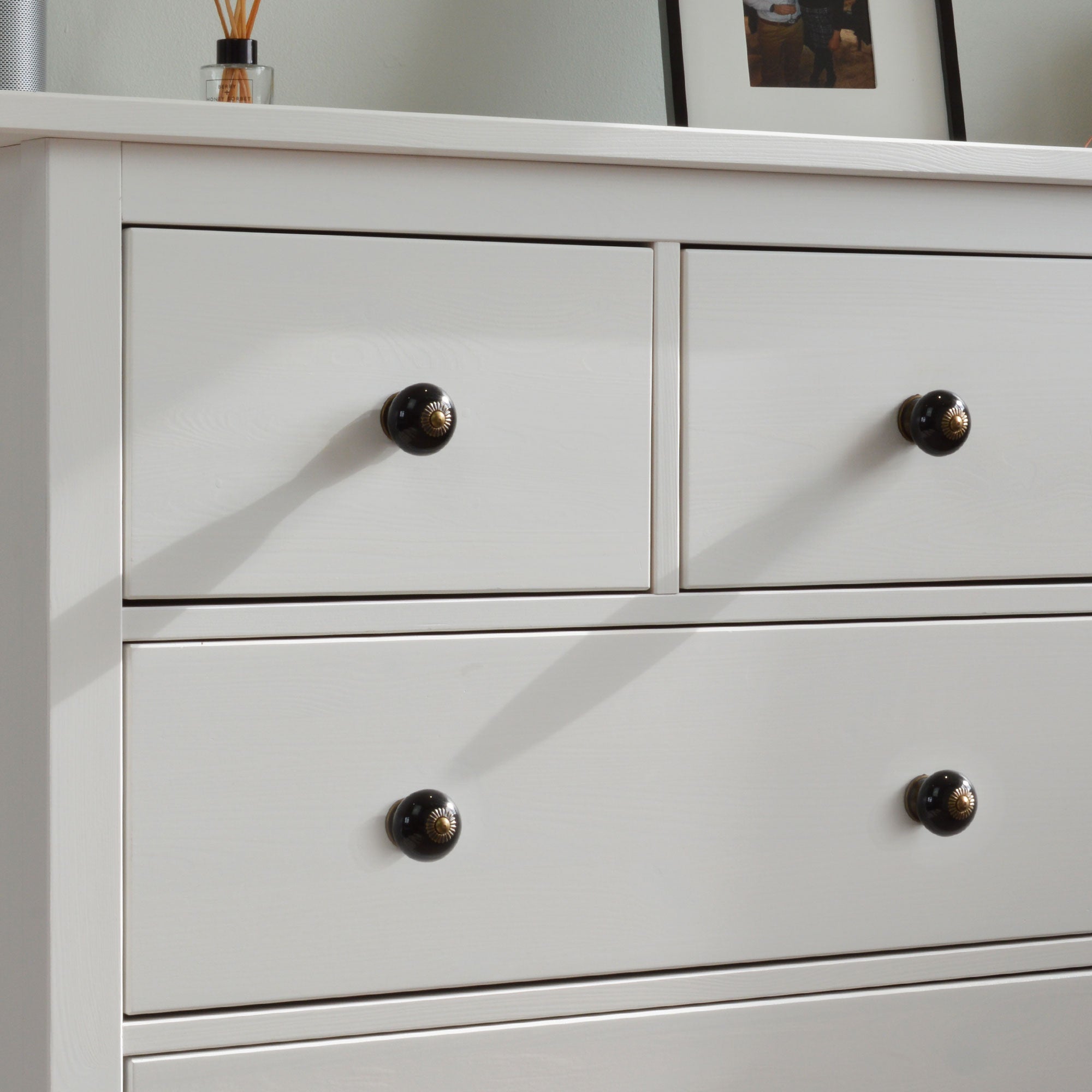 Round Ceramic Drawer Knob - Black