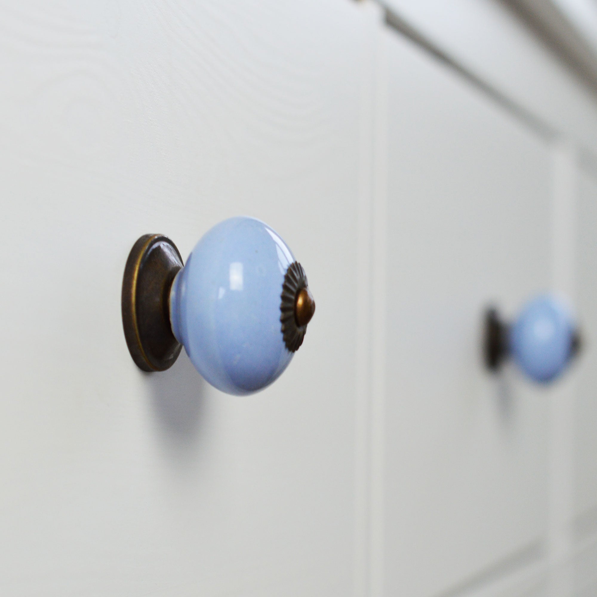 Round Ceramic Drawer Knob - Blue