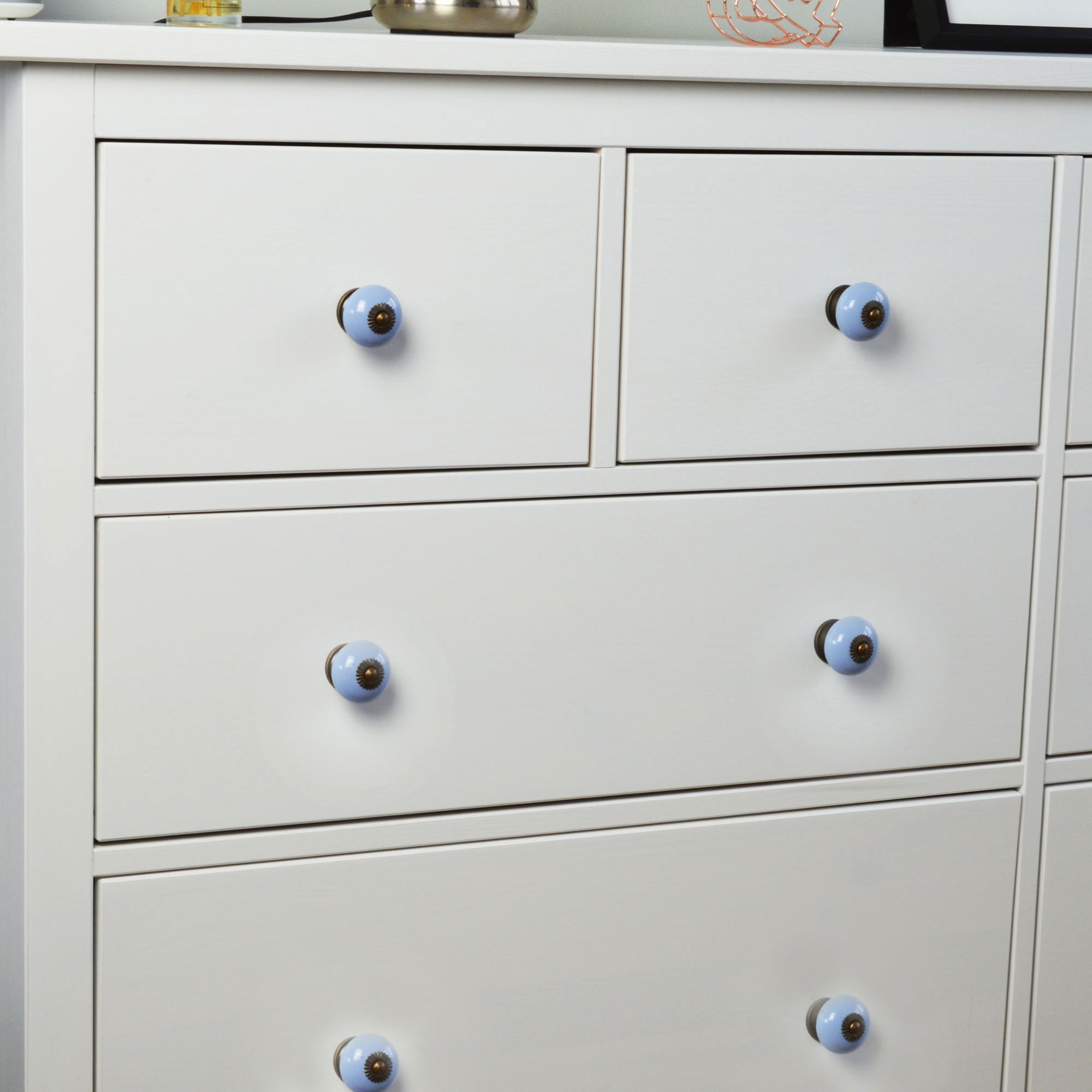 Round Ceramic Drawer Knob - Blue