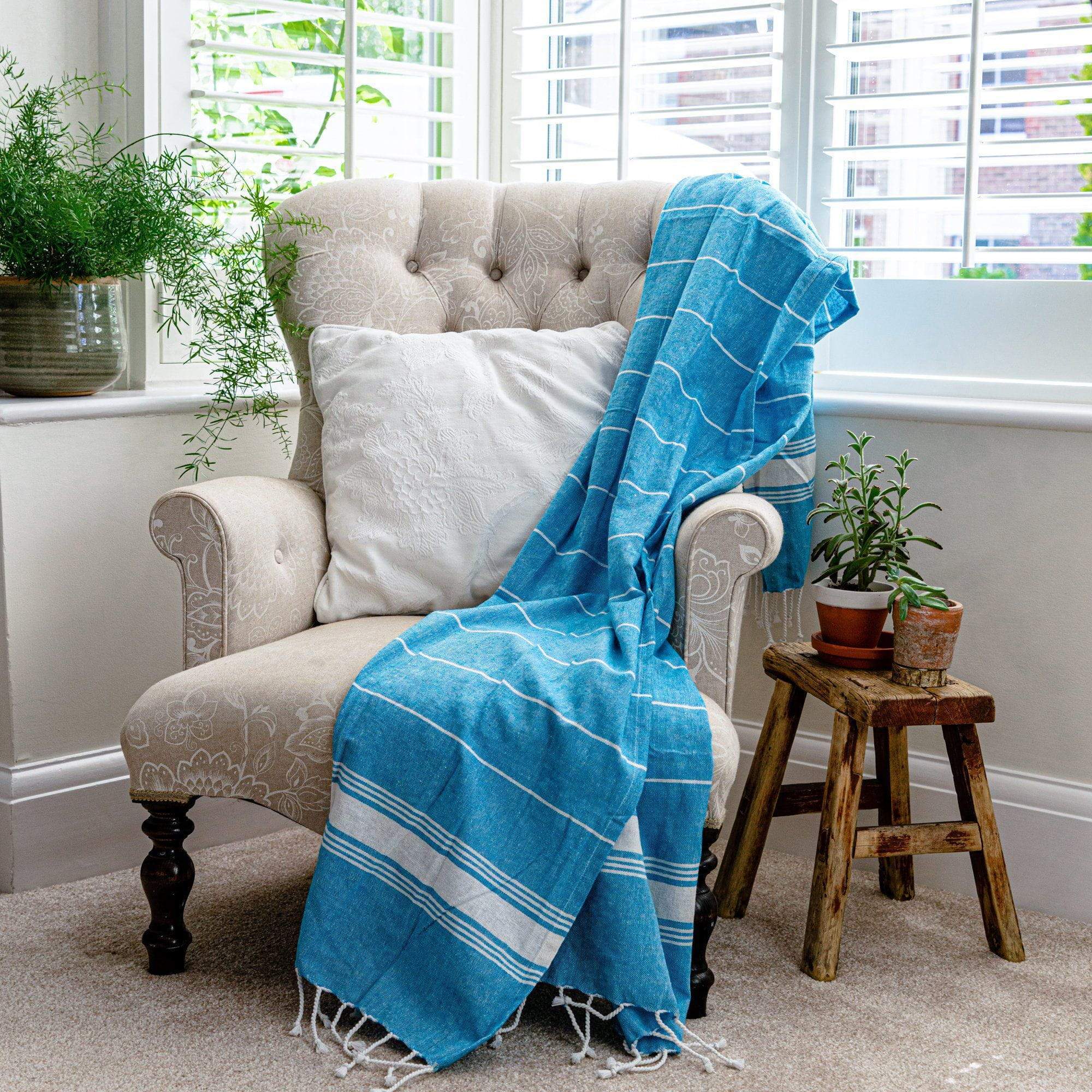 Turkish Beach Towel - Light Blue