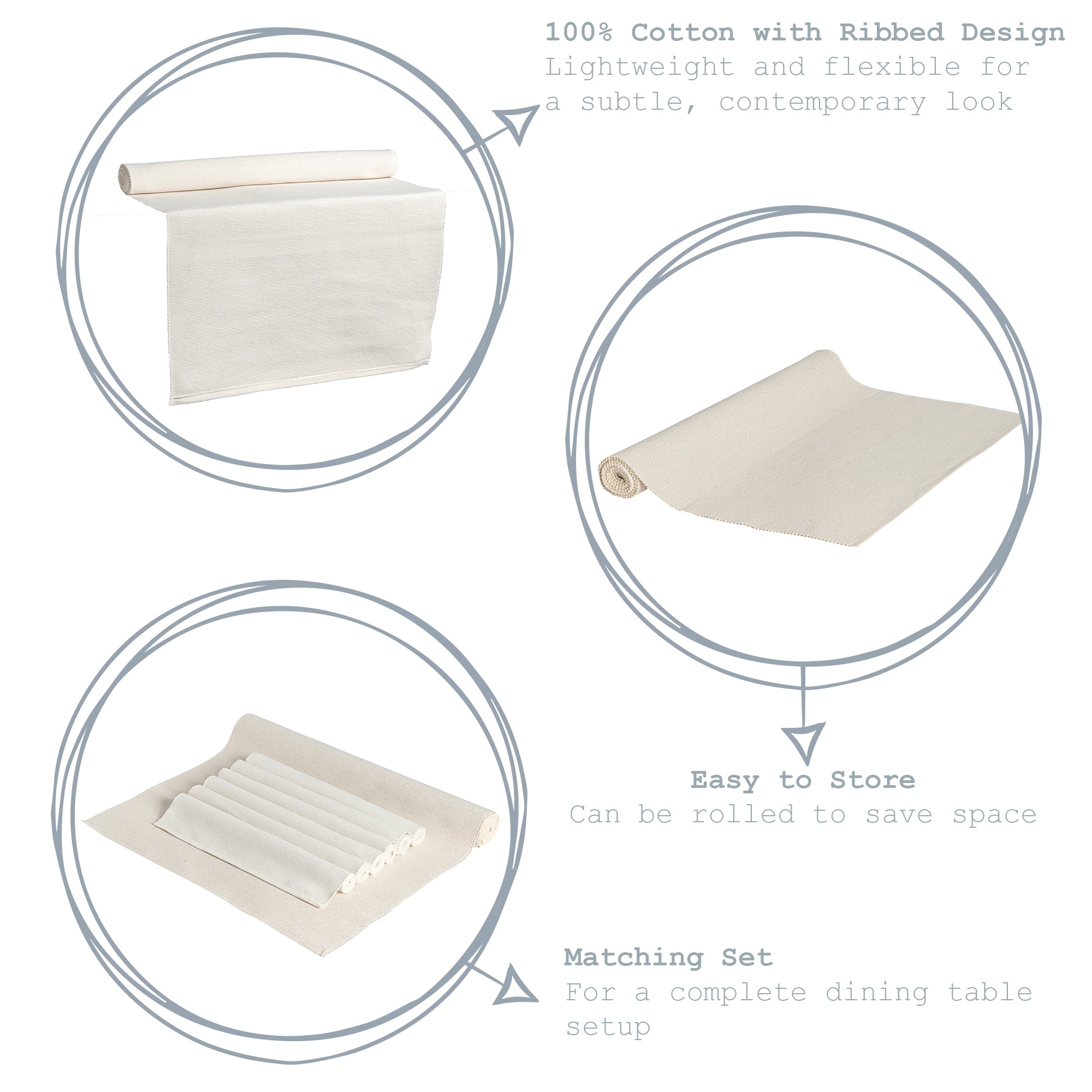 Ribbed Table Runner - Natural