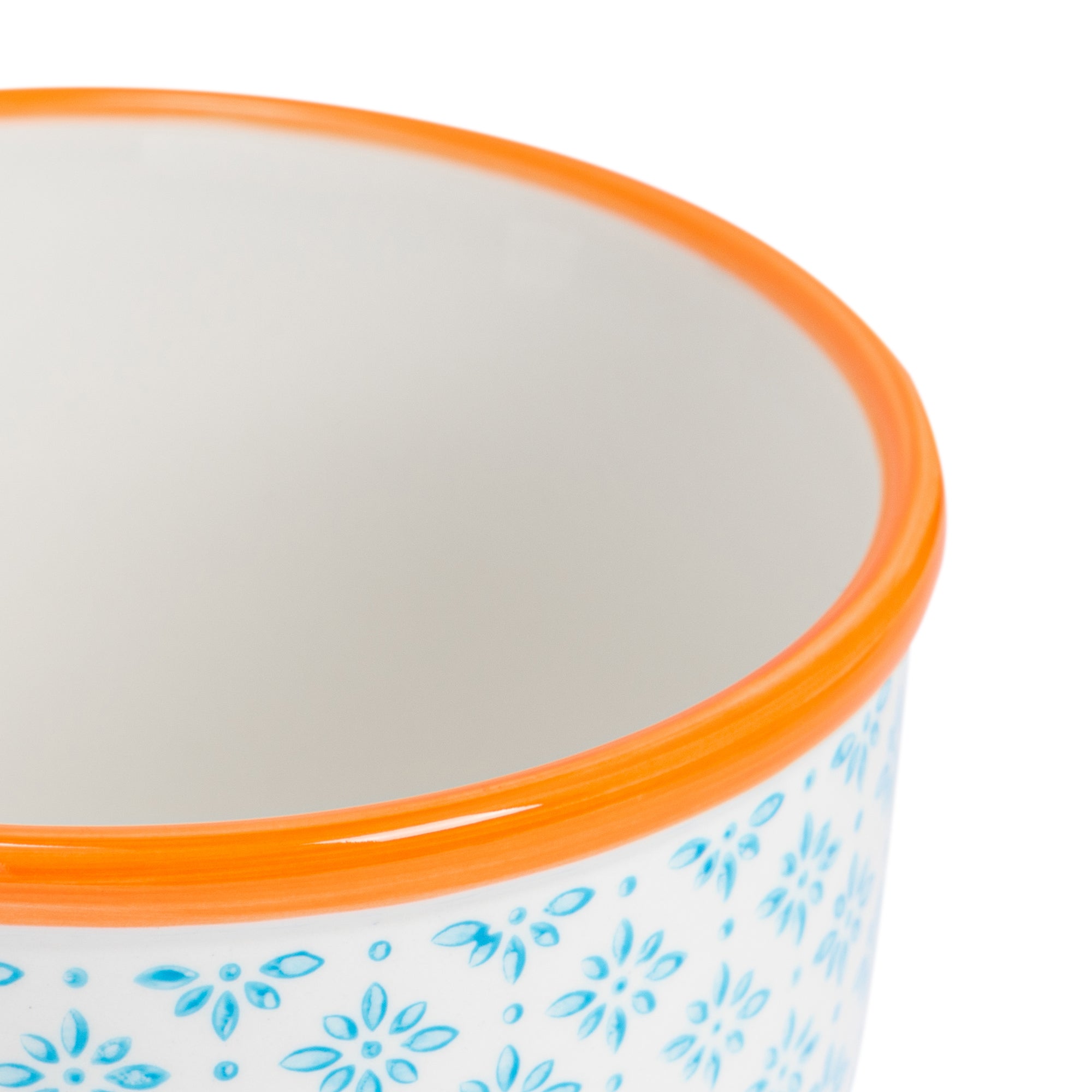 Hand-Printed Plant Pot - 14cm - Light Blue
