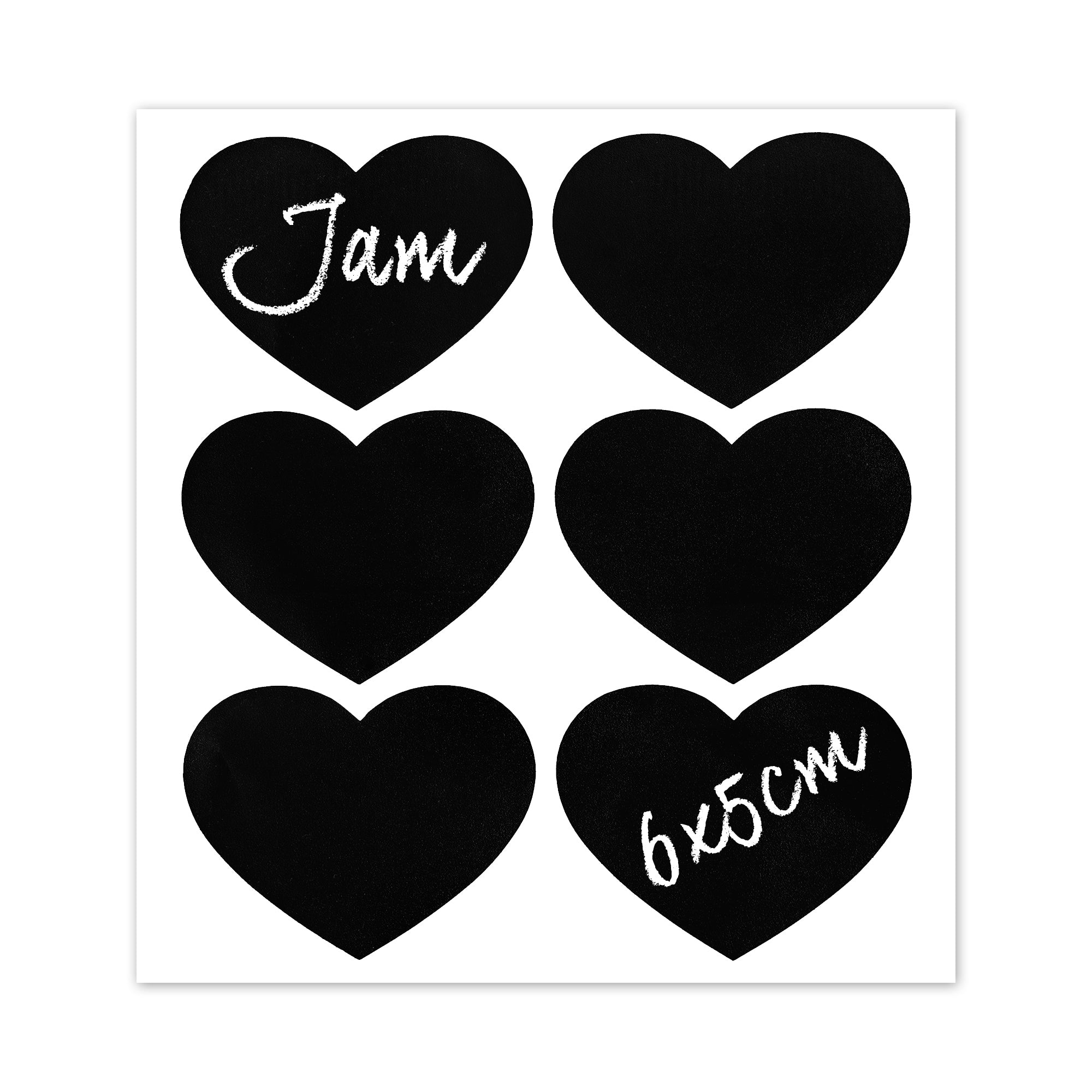 Nicola Spring Storage Jar Sticker Set - Heart - Medium