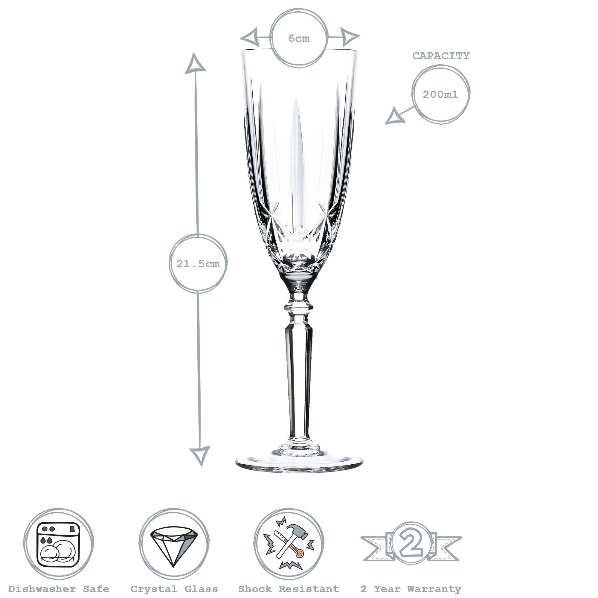 RCR Orchestra Champagne Flute 200ml