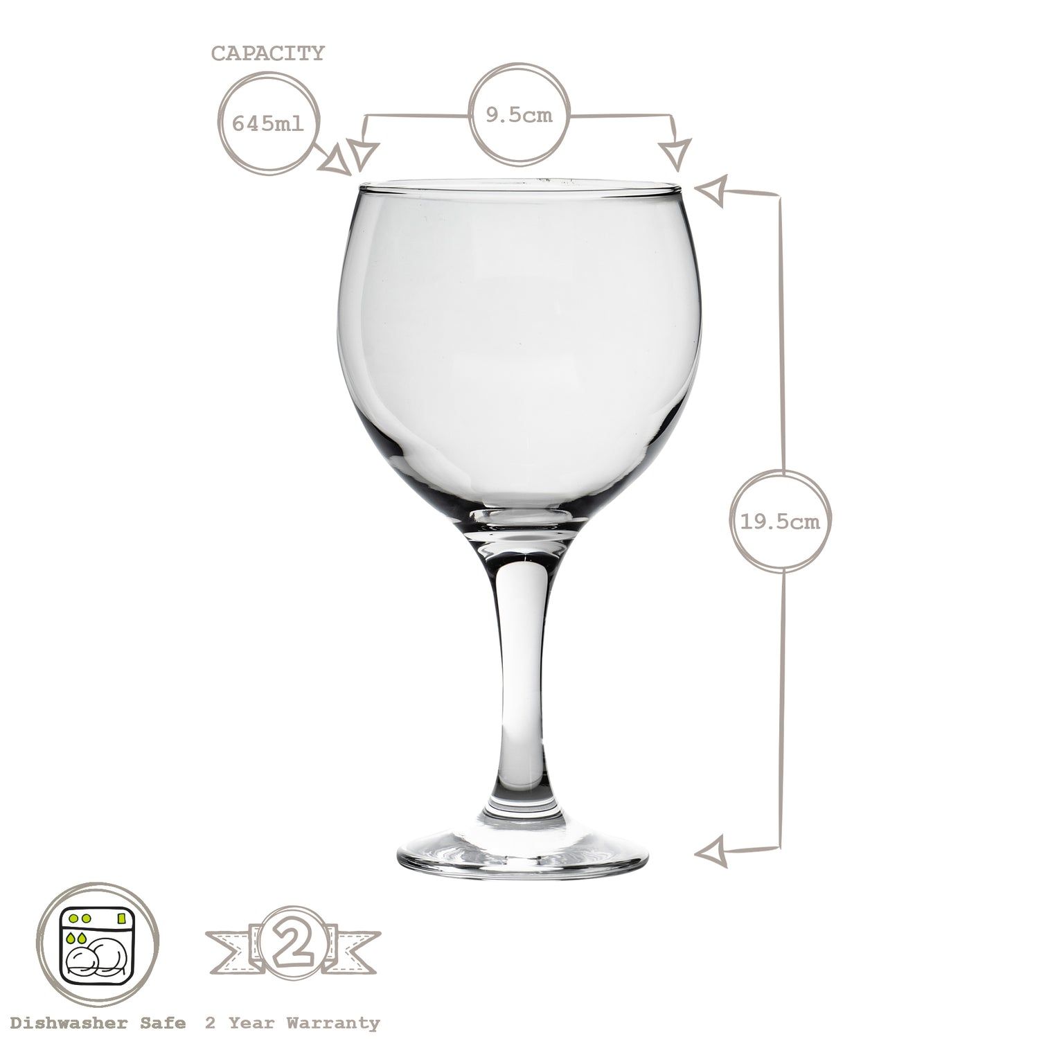 Misket Gin Glass - 645ml - Clear