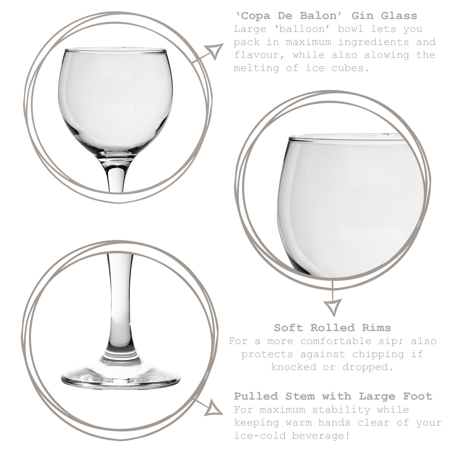 Misket Gin Glass - 645ml - Clear