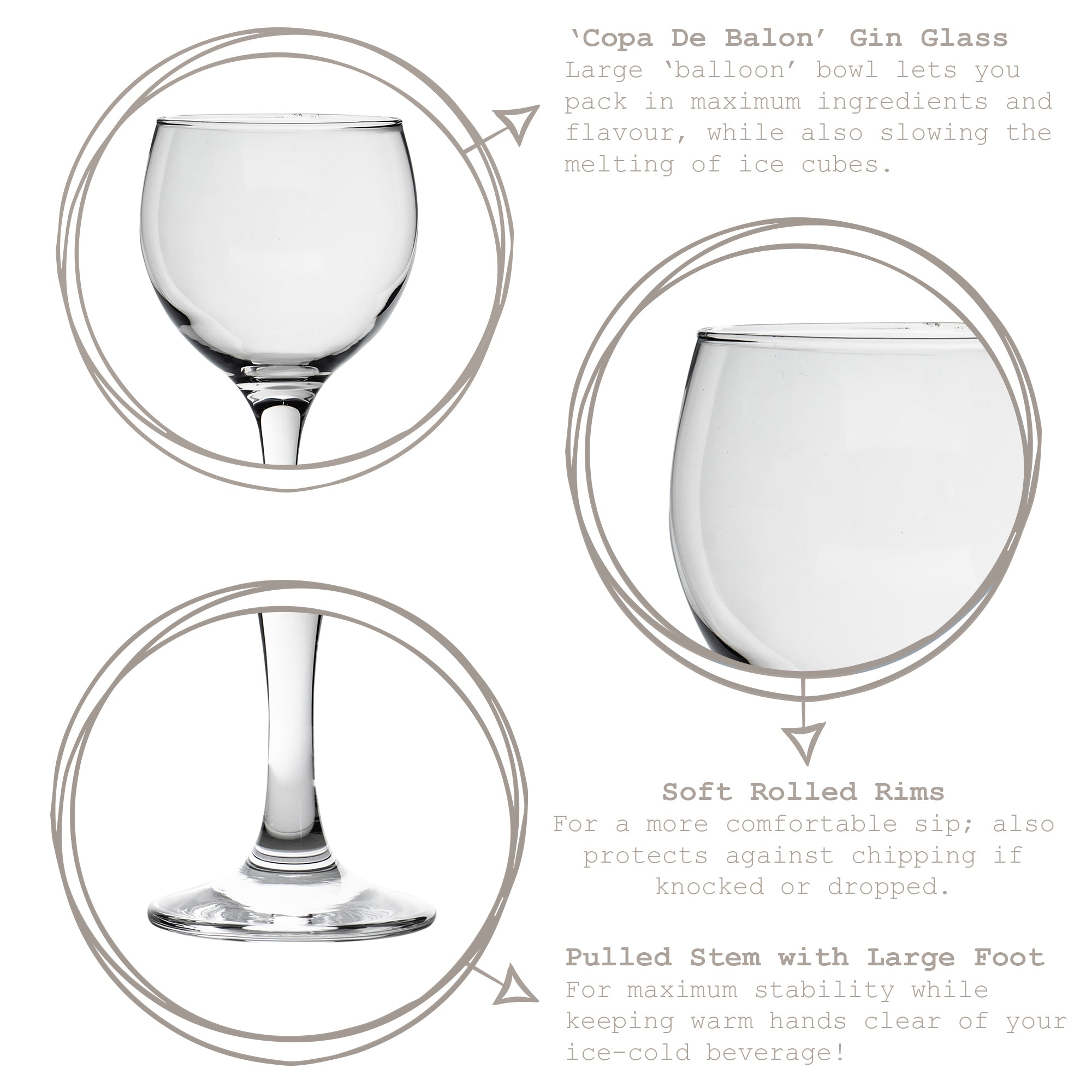 Misket Gin Glass - 645ml - Clear