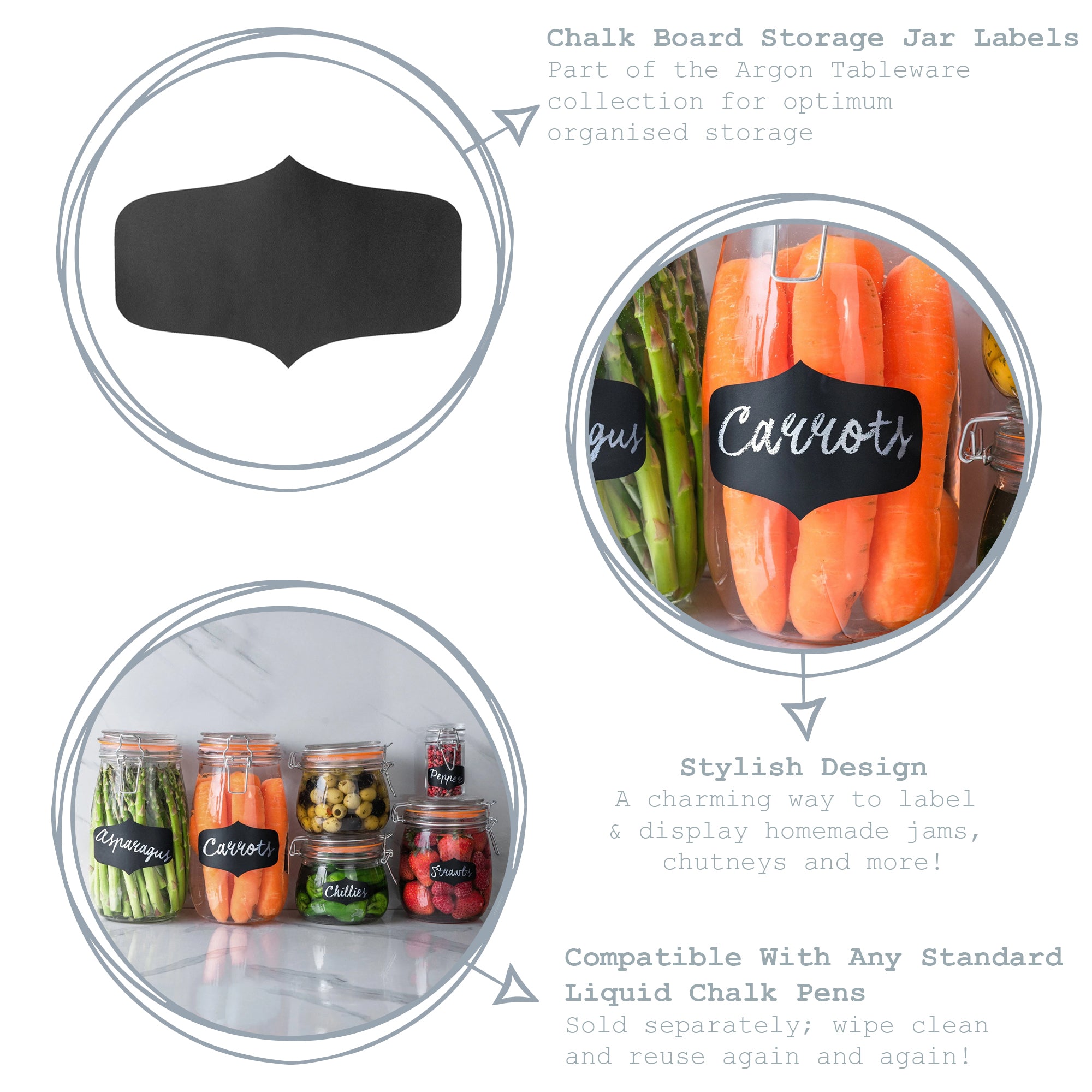 Chalk Board Stickers - 10.5 x 6.5cm - Large - Sheet of 3