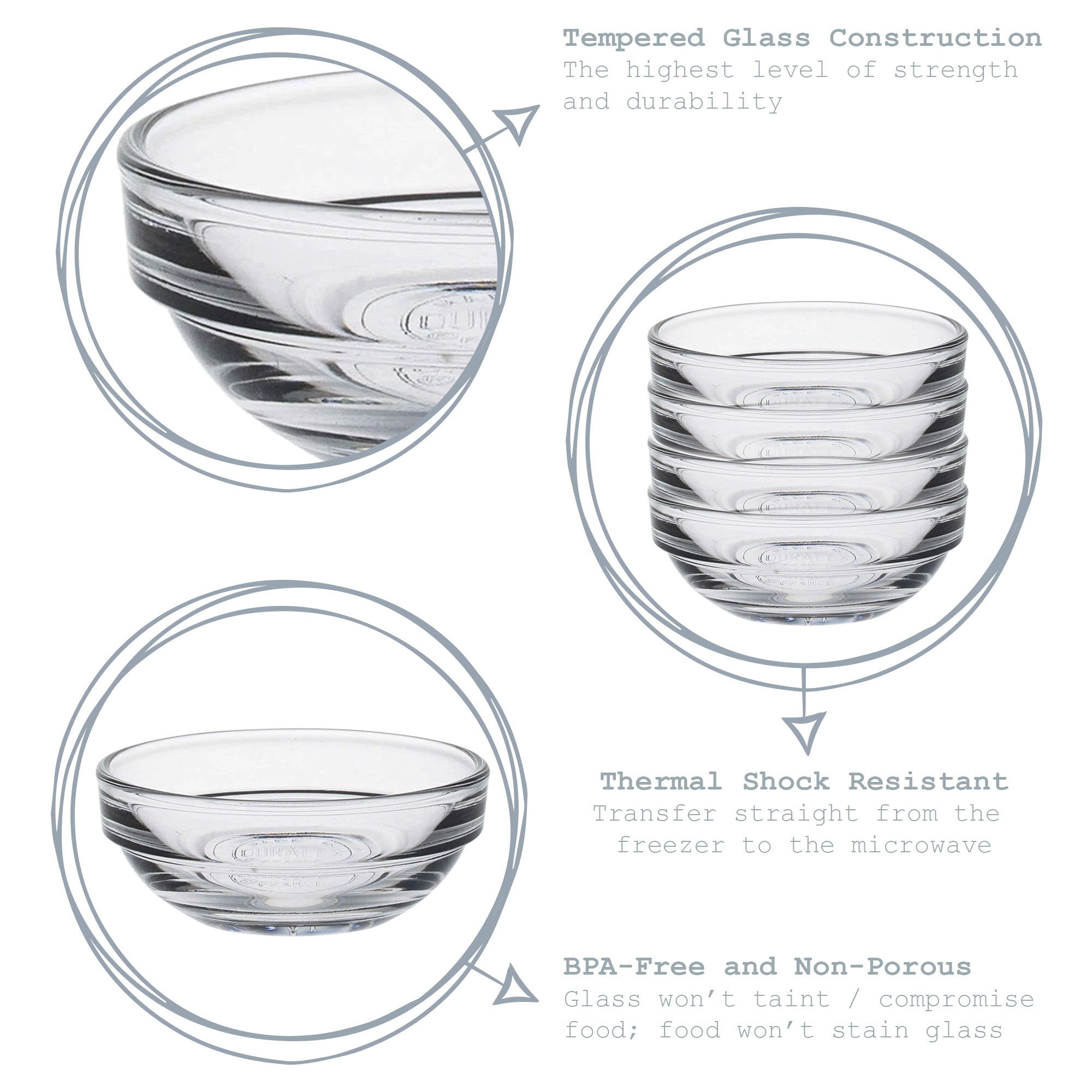 Lys Glass Stacking Bowl - 6cm
