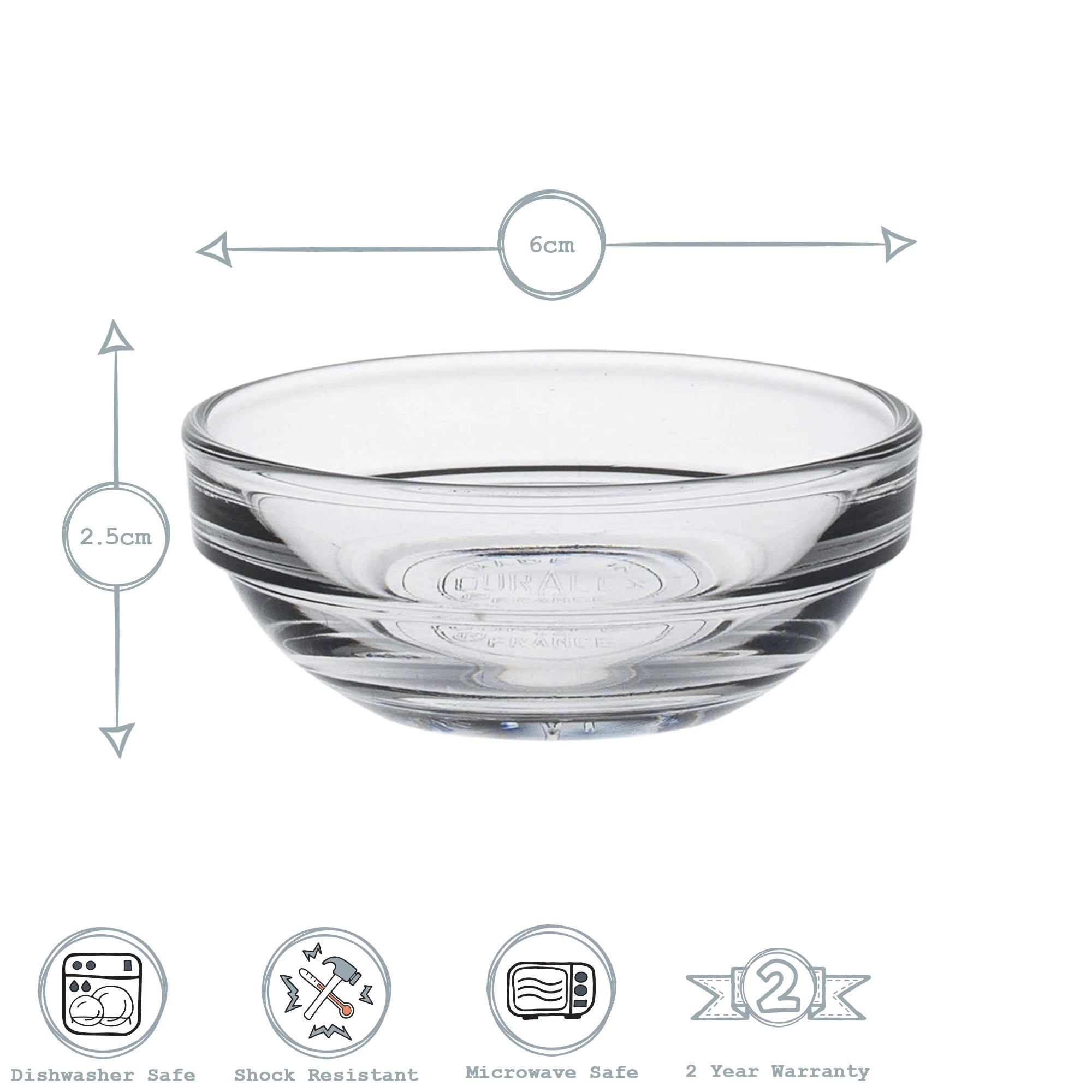 Lys Glass Stacking Bowl - 6cm