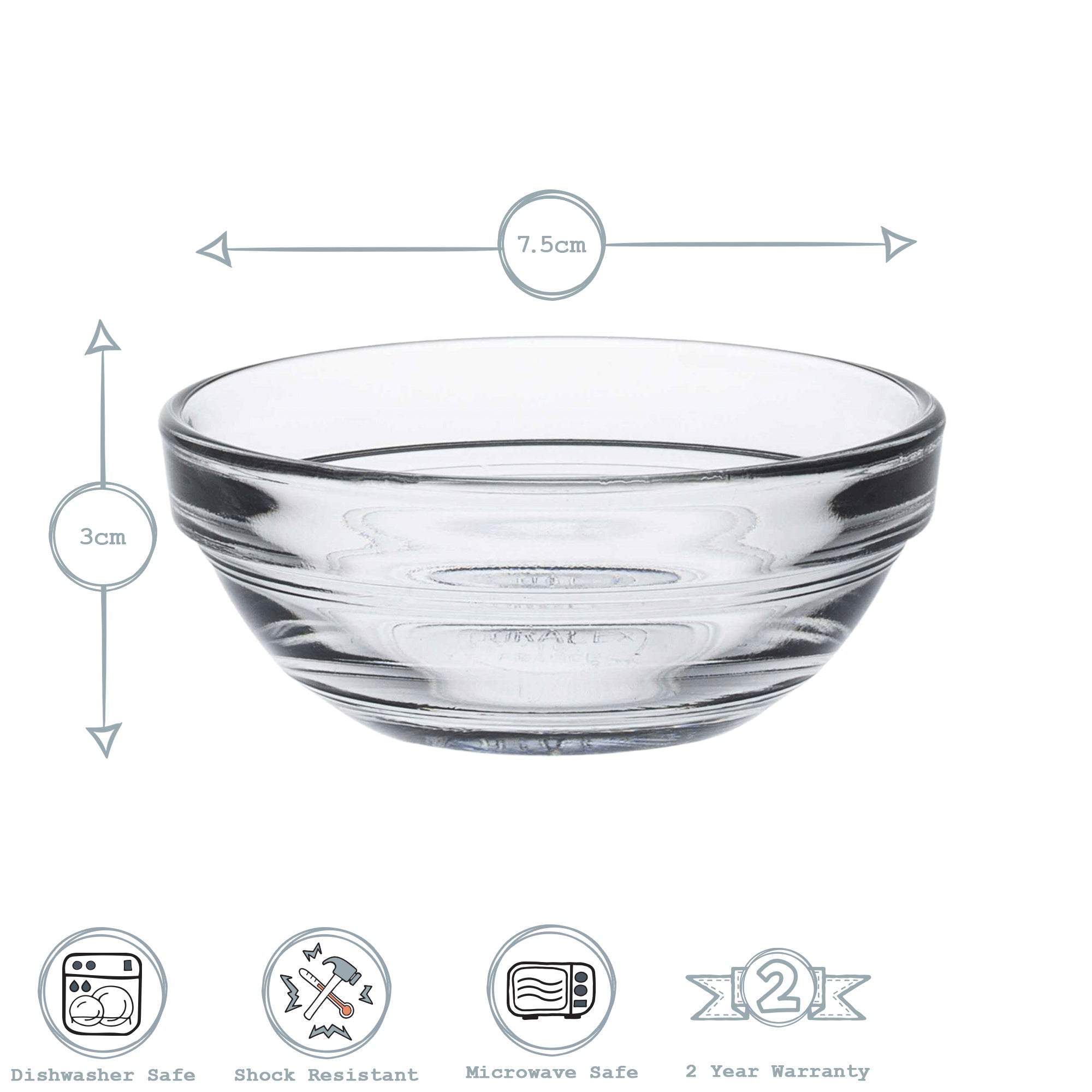 Lys Glass Stacking Bowl - 7.5cm