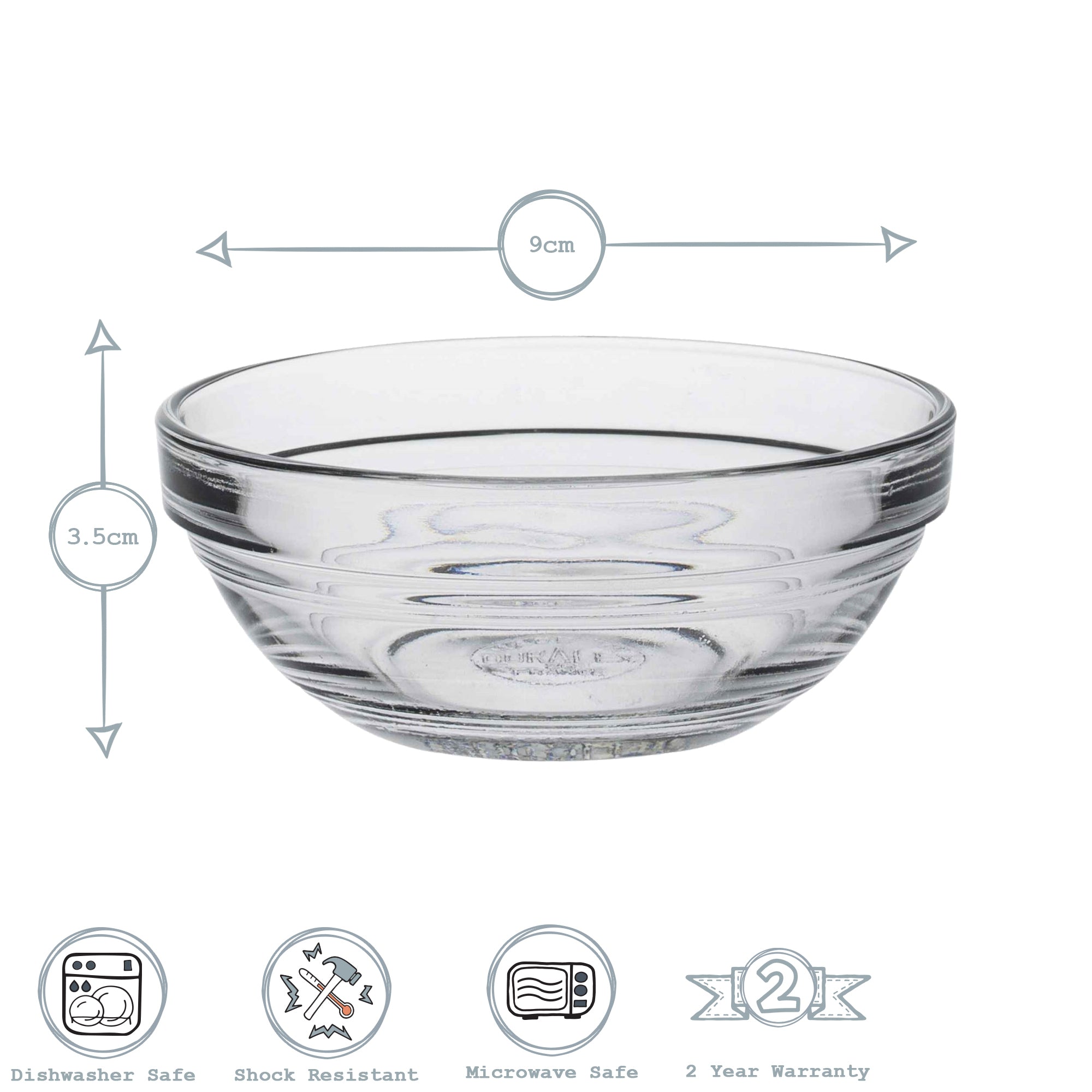 Lys Glass Stacking Bowl - 9cm