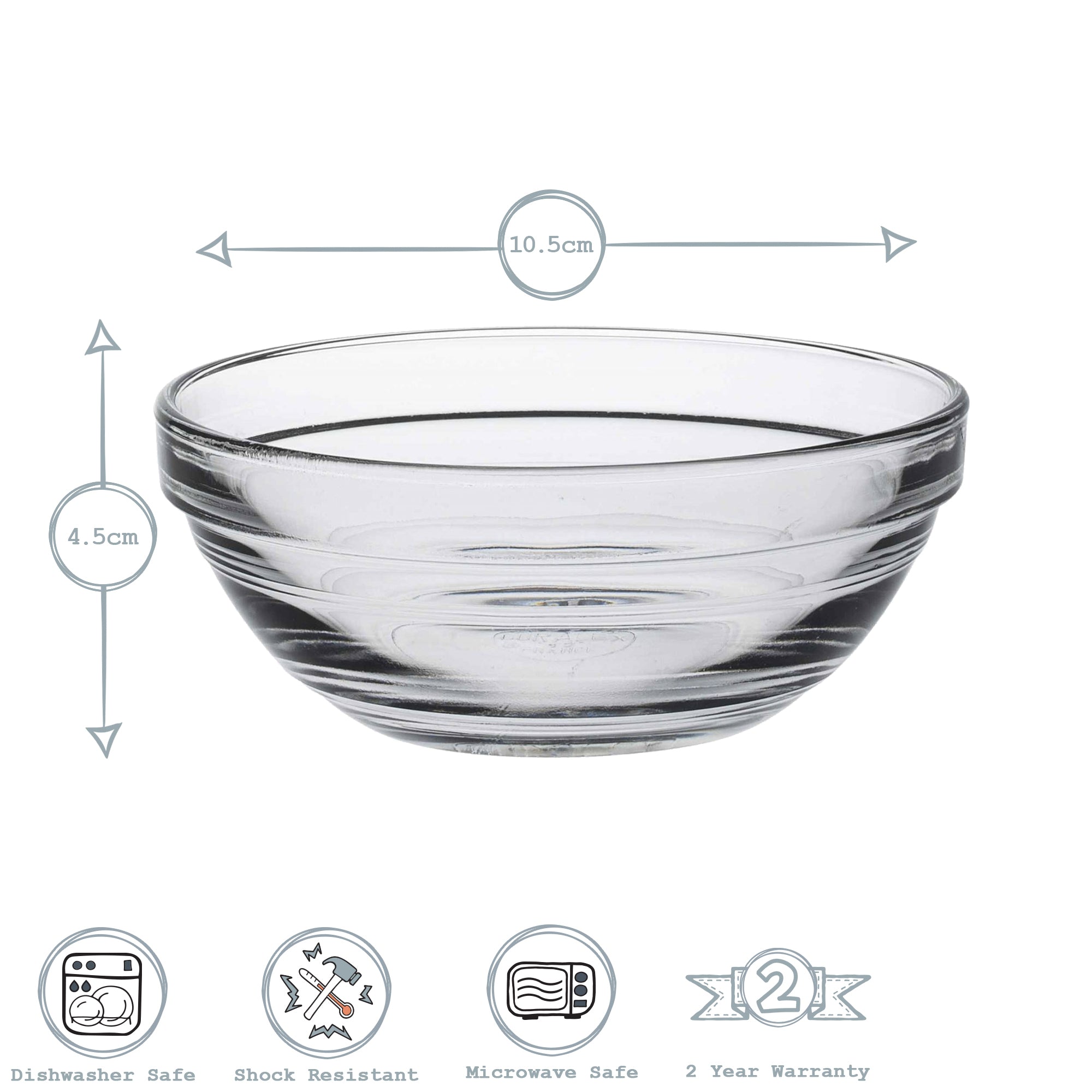 Lys Glass Stacking Bowl - 10.5cm