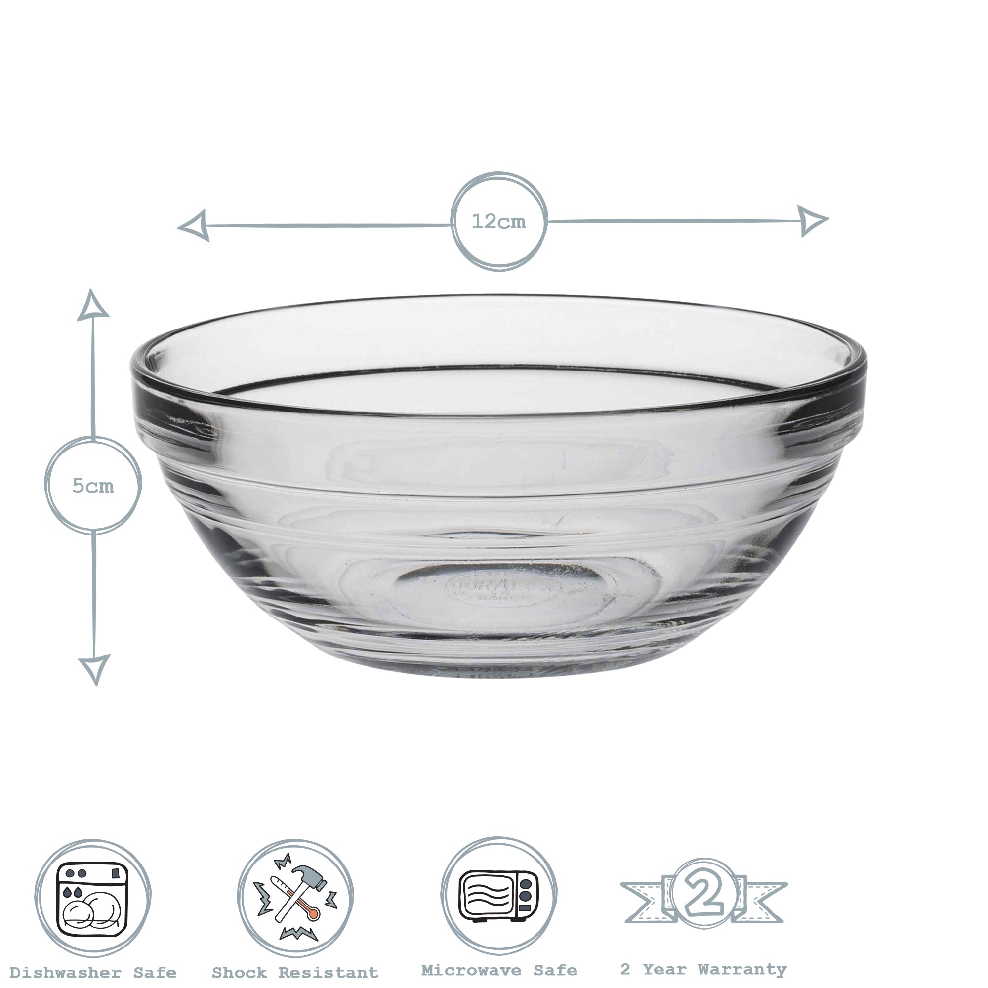 Lys Glass Stacking Bowl - 12cm