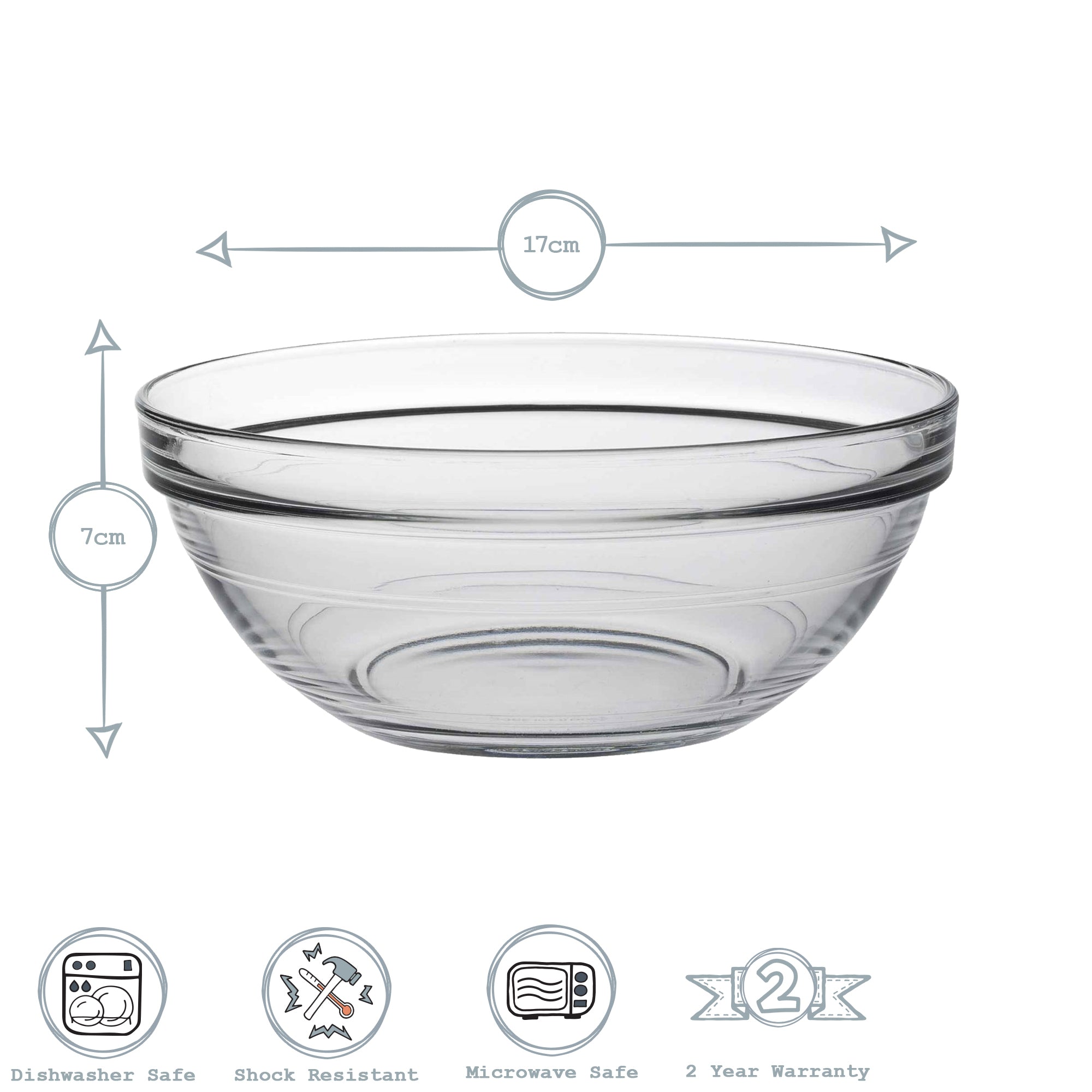 Lys Glass Stacking Bowl - 17cm