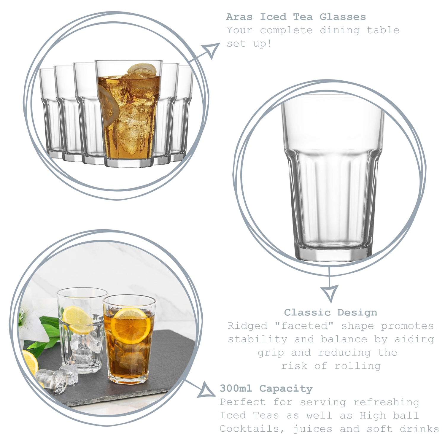 Aras Iced Tea Glass - 300ml