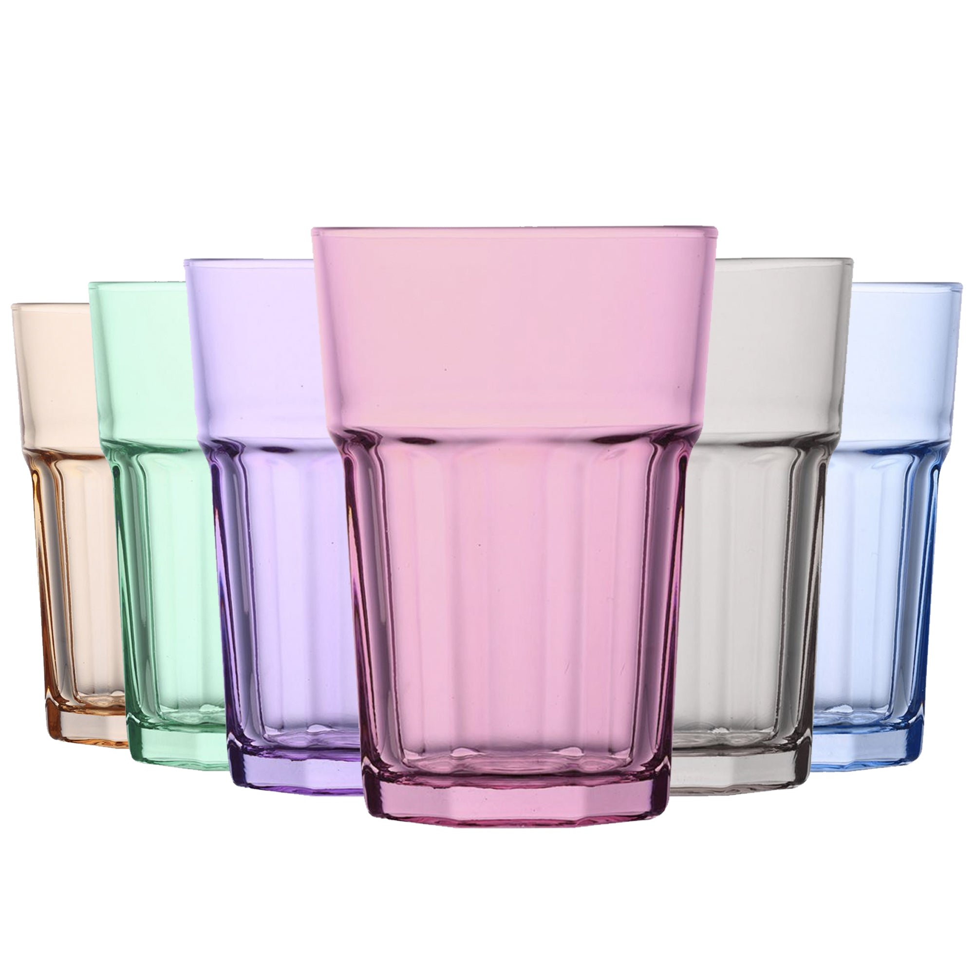 LAV Aras 6 Piece Pastel Highball Glasses Set - 365ml