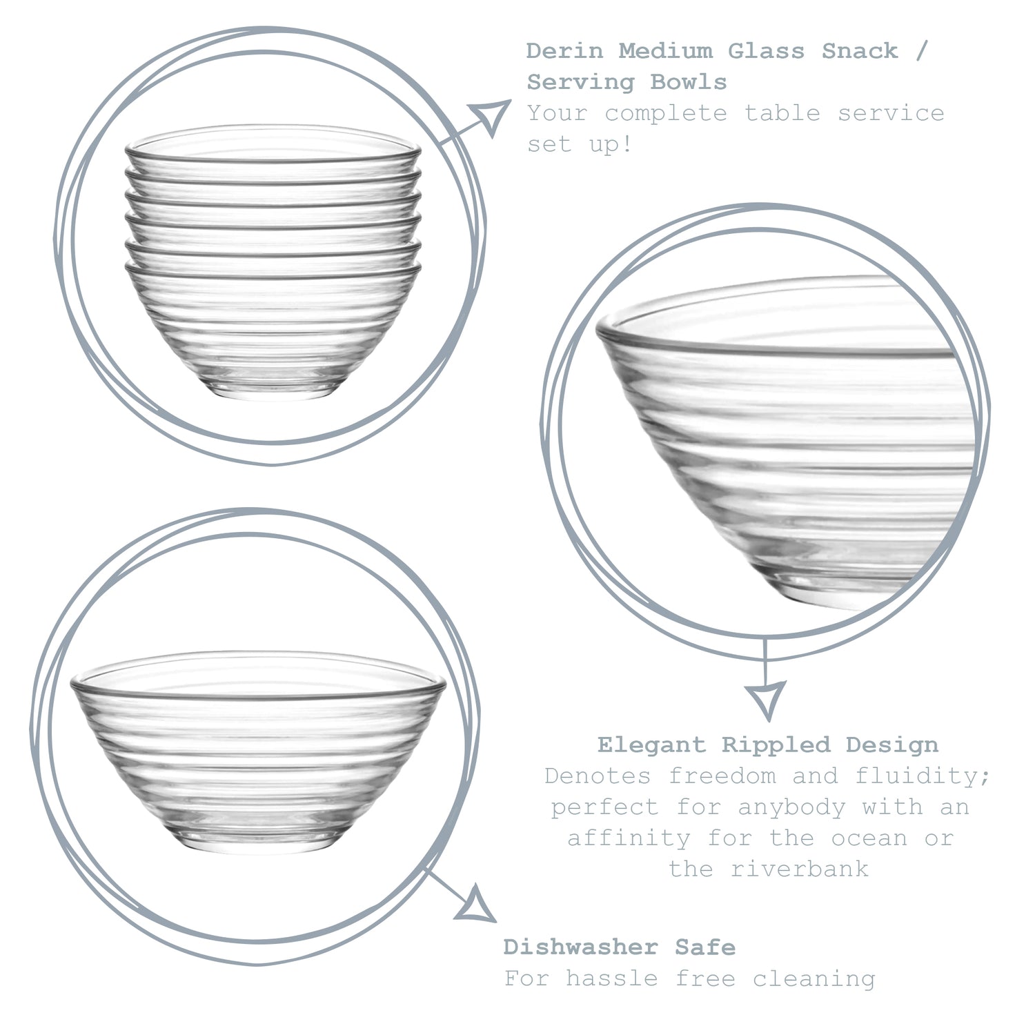 Derin Glass Serving Bowl - 11cm