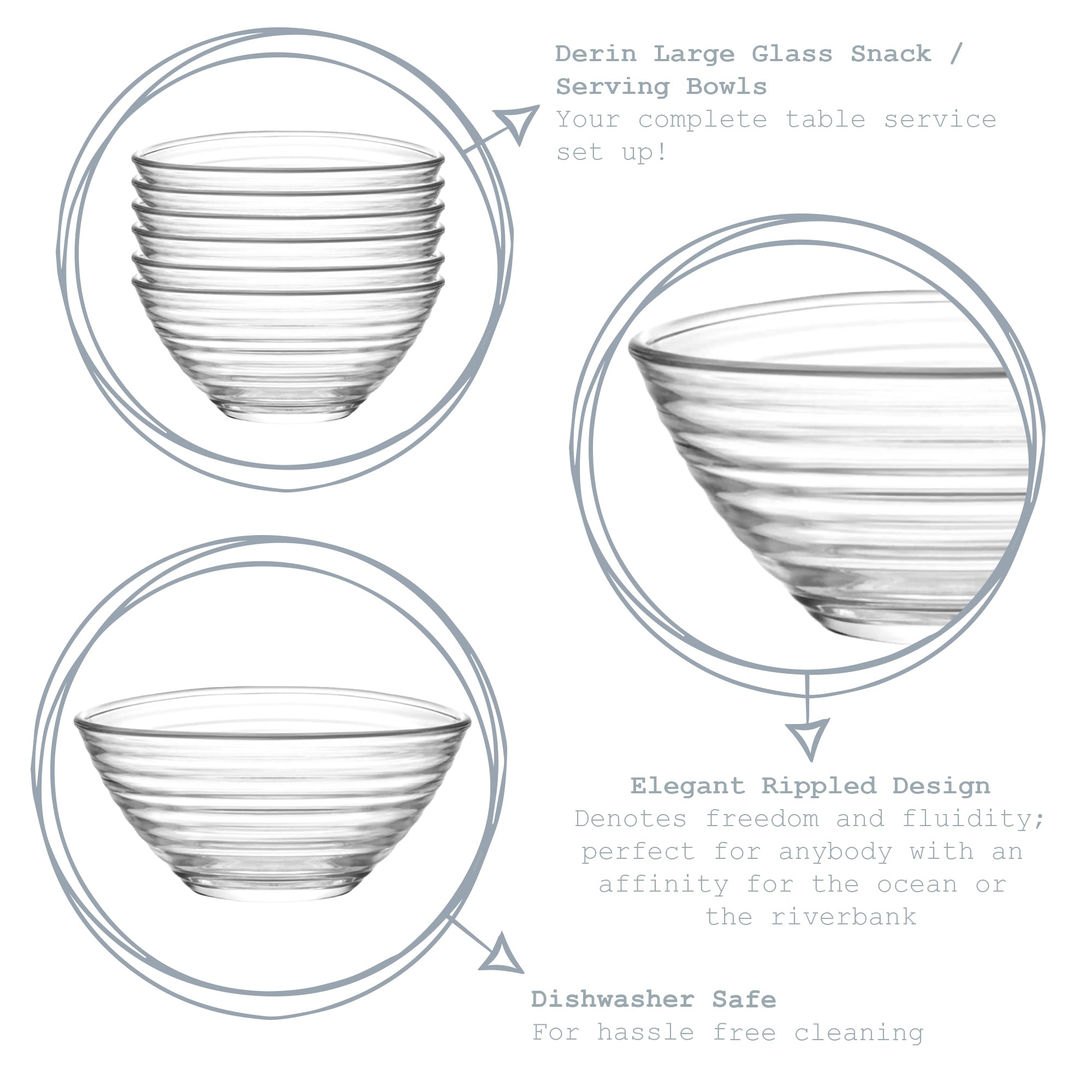 Derin Glass Serving Bowl - 12cm