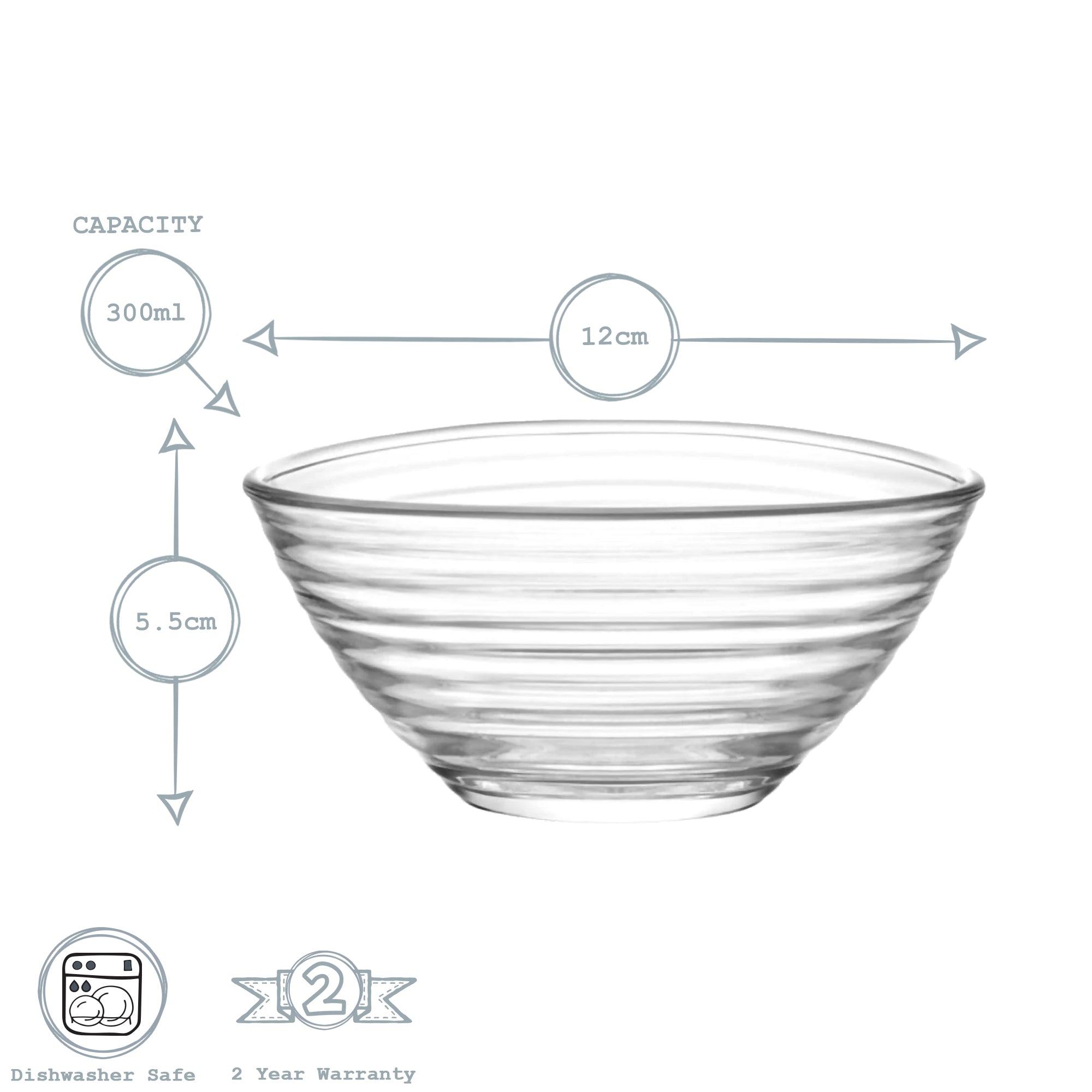 Derin Glass Serving Bowl - 12cm