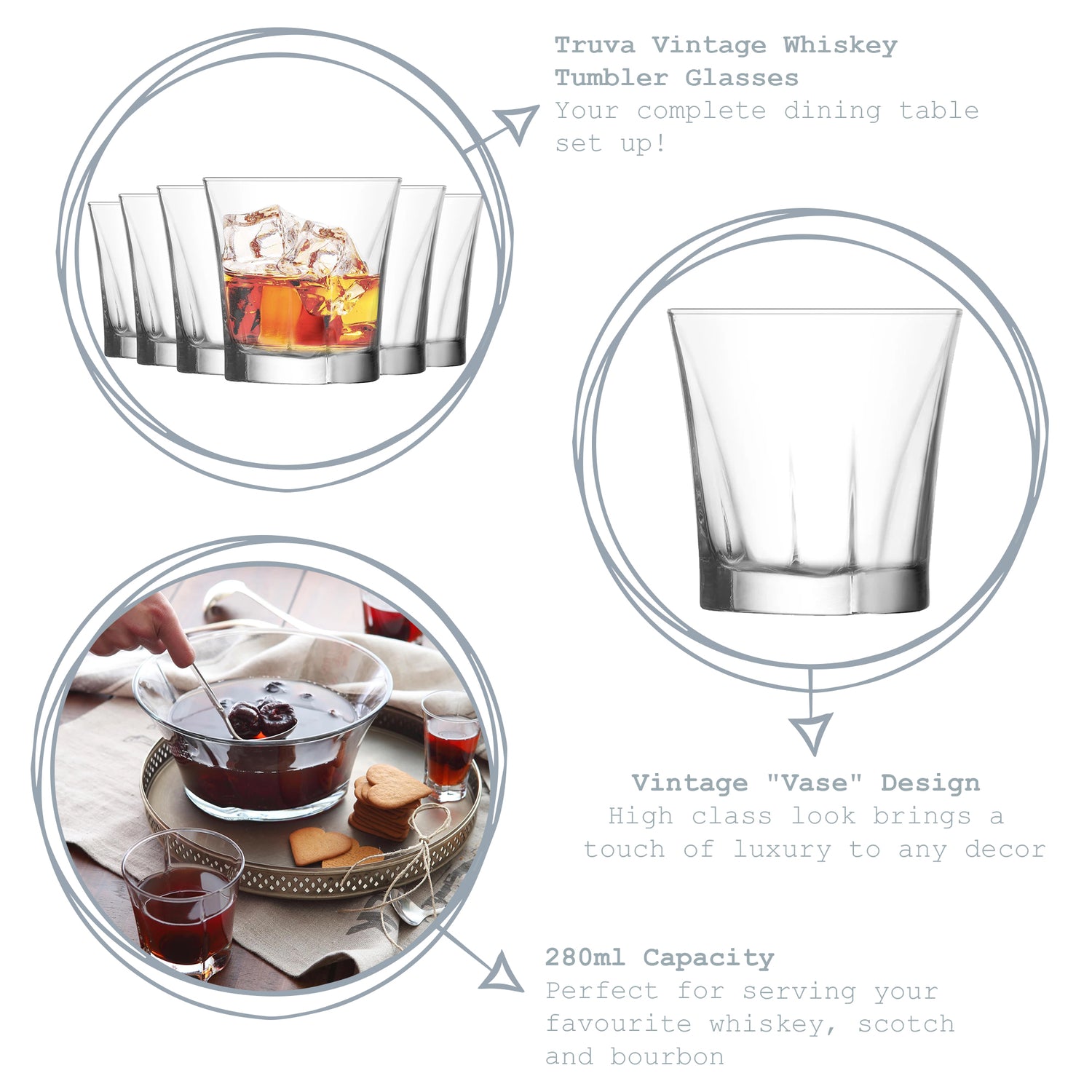 Truva Whisky Glass - 280ml