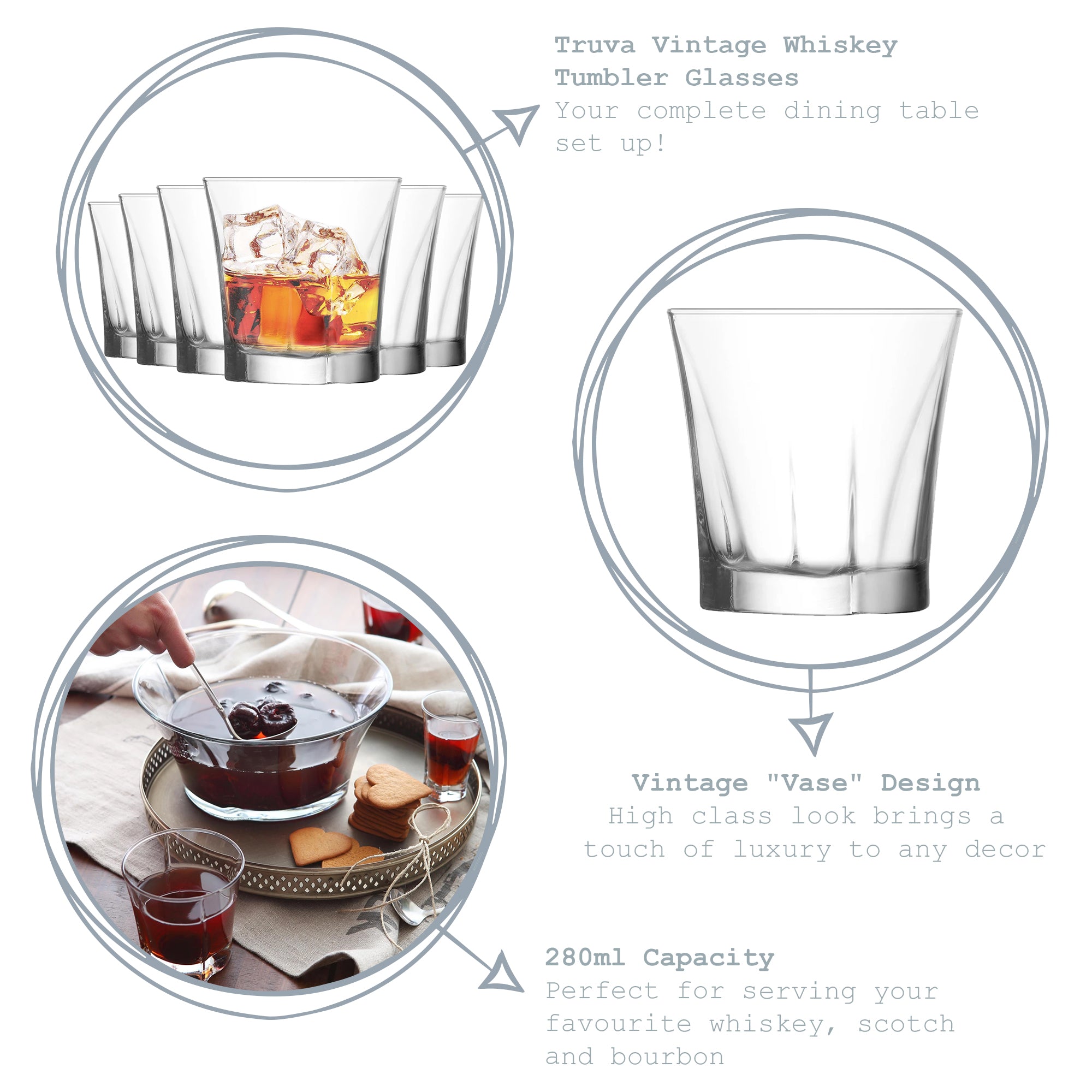 Truva Whisky Glass - 280ml