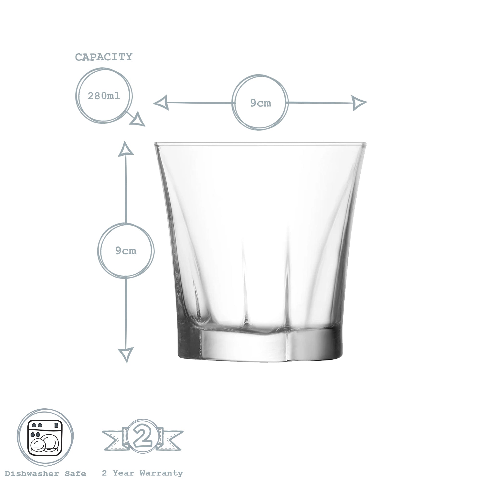 Truva Whisky Glass - 280ml