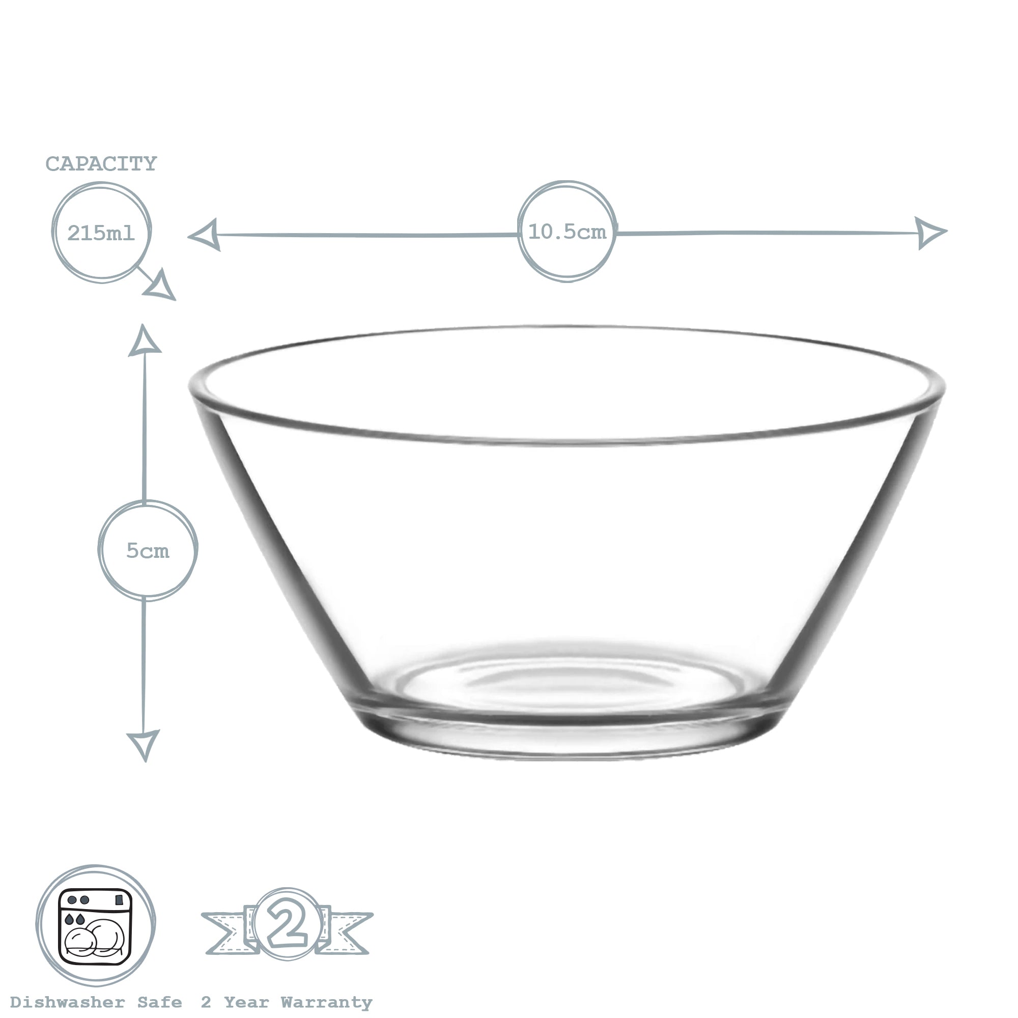 Vega Glass Serving Bowl - 10.5cm