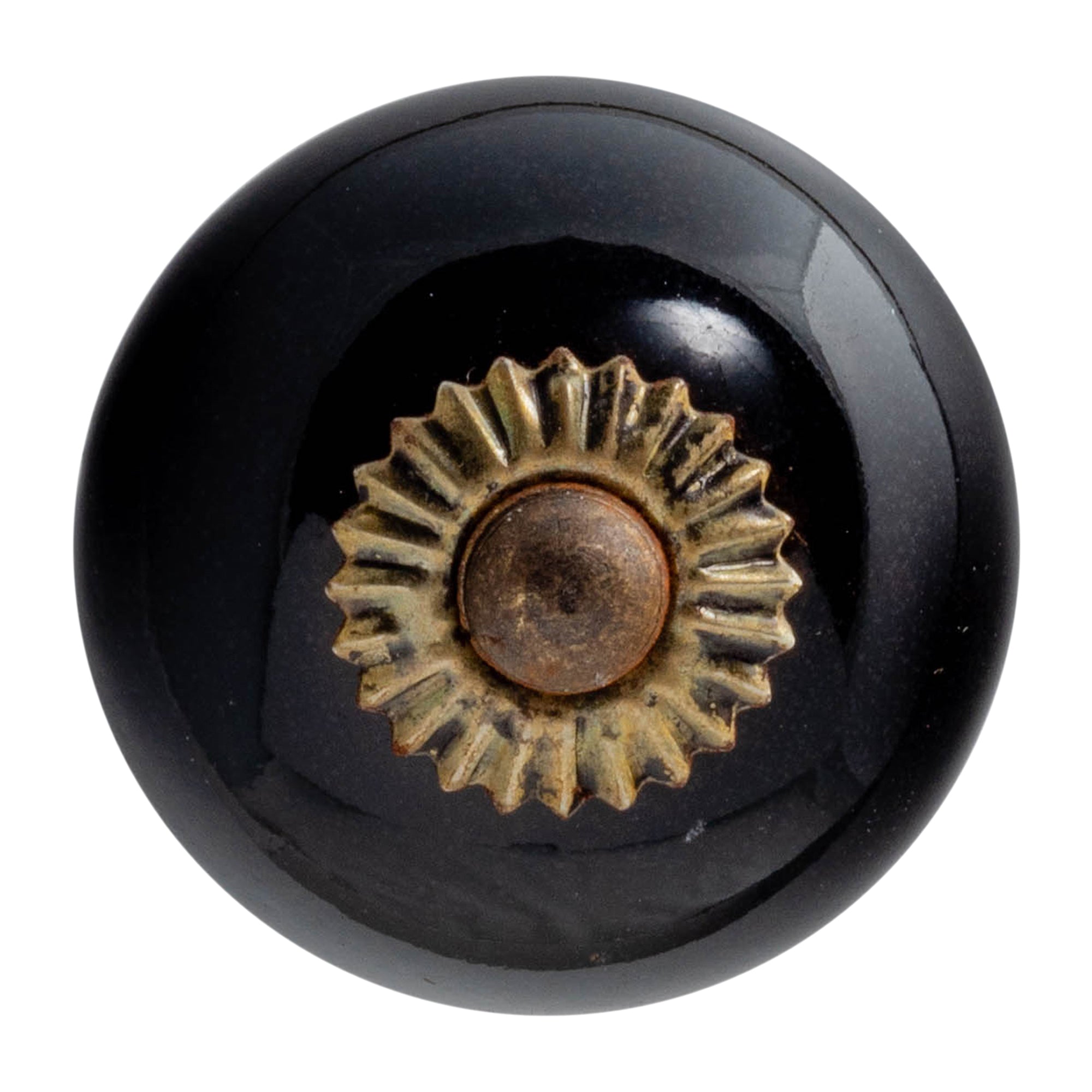 Nicola Spring Round Ceramic Drawer Knob - Black