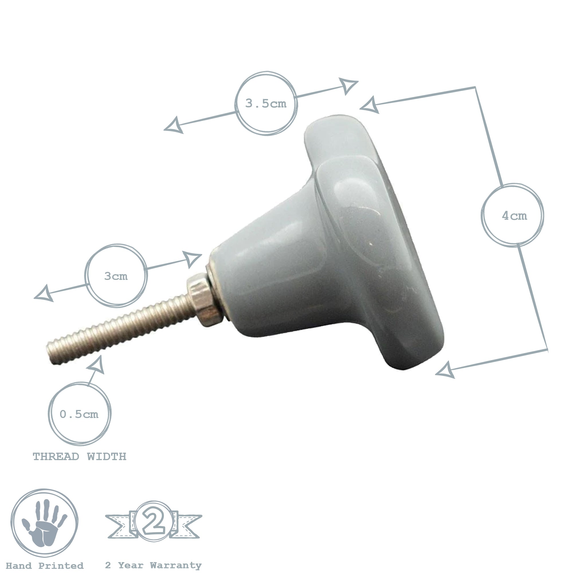 Ceramic Drawer Knob - Heart - Pink