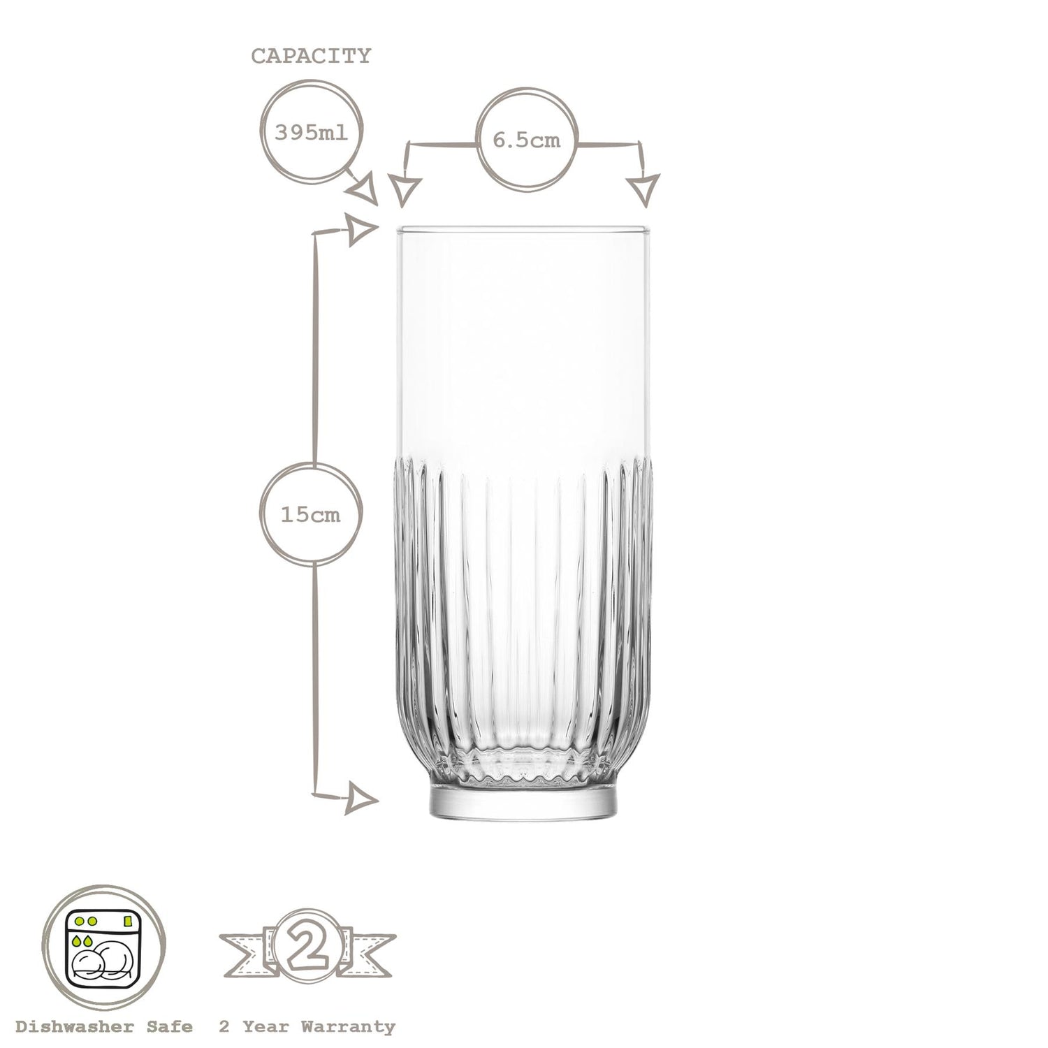 Tokyo Art Deco Highball Glass - 395ml