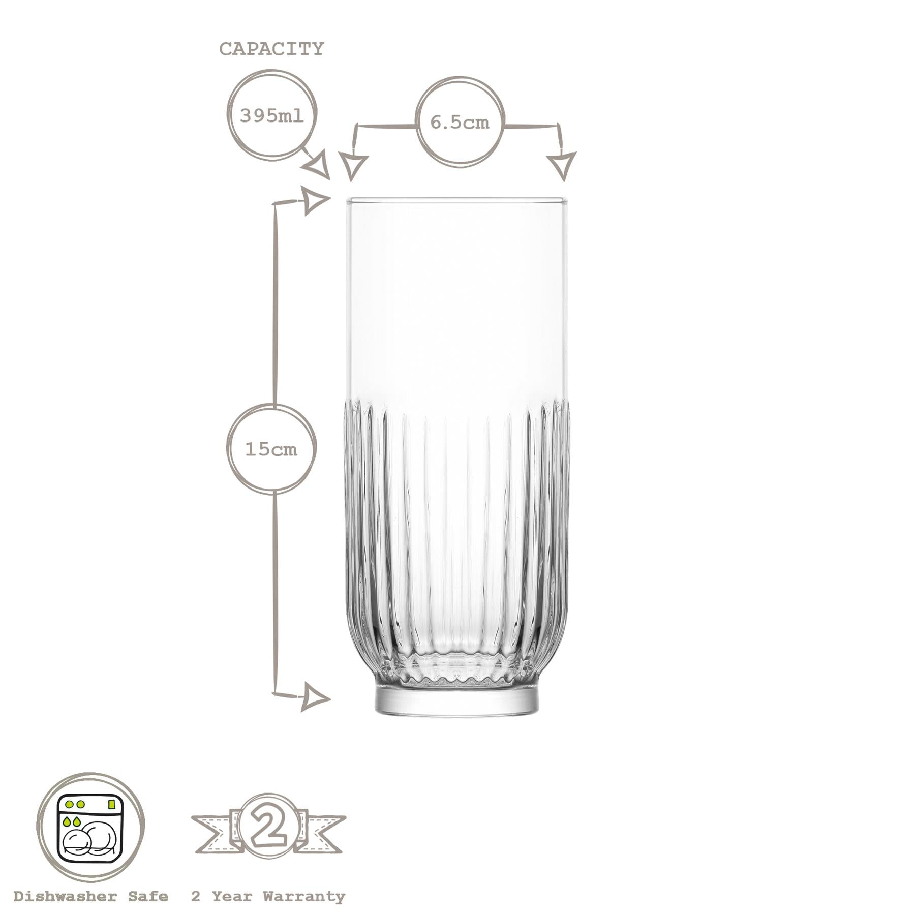 Tokyo Art Deco Highball Glass - 395ml
