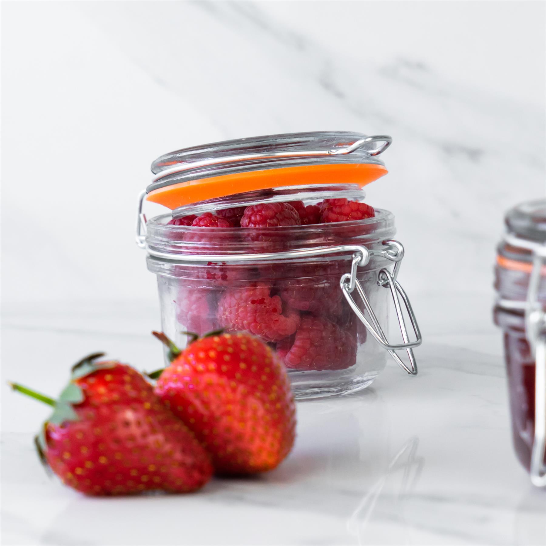 Glass Storage Jar - 125ml - Orange Seal