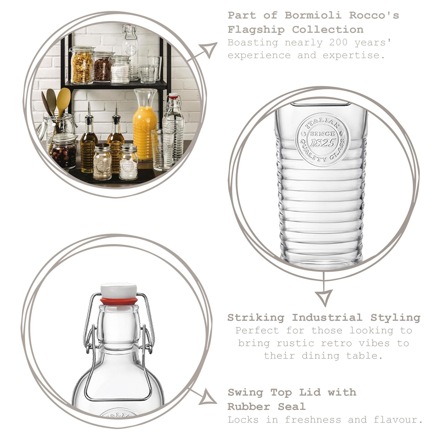 Officina Bottle with Swing Top - 750ml - Clear