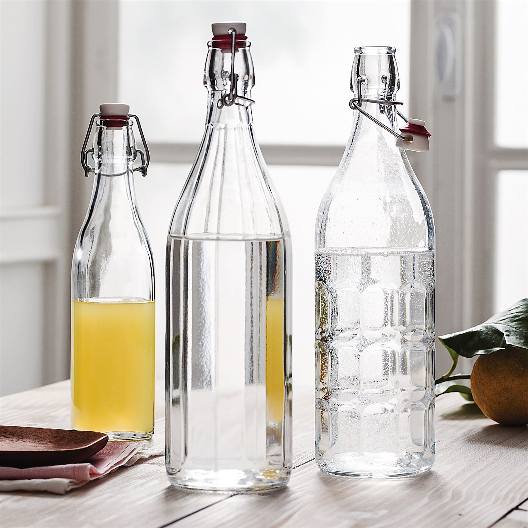 Bormioli Rocco Oxford 1L Wine Water Table Serving Swing Top Bottle
